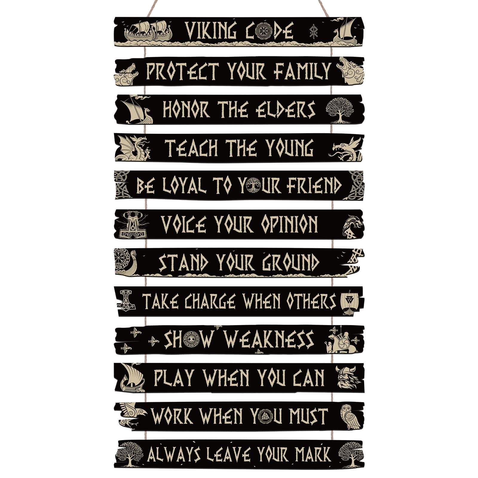 Thinkday Viking Wall Pediment Decor for Men Nordic Rune Wooden Wall Sculpture Art Vegvisir and Valknut Pagan Wood Plaque Set Celtic Rune Norse Pagan Wooden Medieval Mythology Hanging Art Sculpture