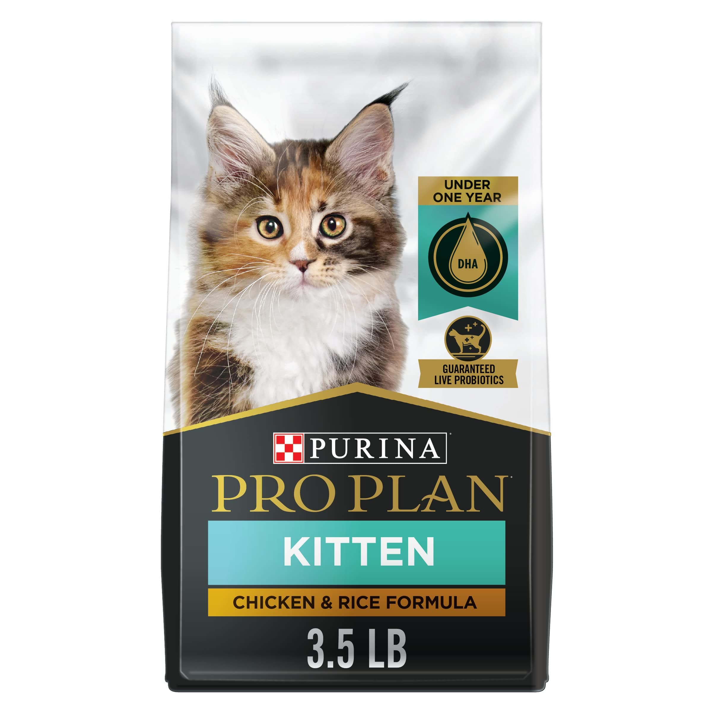 With Probiotics, High Protein Dry Kitten Food, Chicken & Rice Formula - 3.5 lb. Bag
