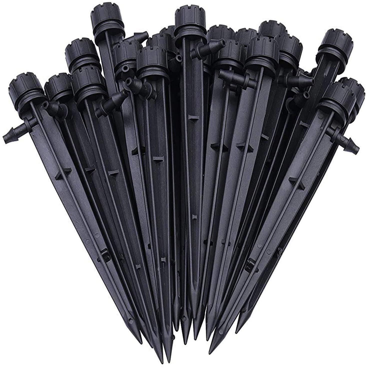Hylan Set of 50 Drip Emitters Perfect for 4mm / 7mm Tube, Adjustable 360 Degree Water Flow Drip Irrigation System for Watering System.