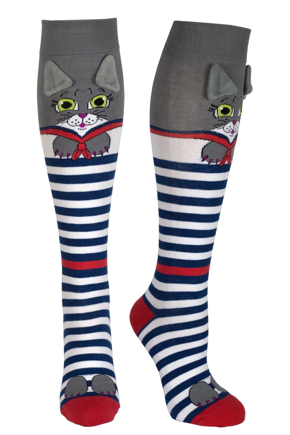 Moosh WalksCute Cat Socks (Age 9 to Adults) Novelty 3d Knee High Stockings Gifts | MUSHKA