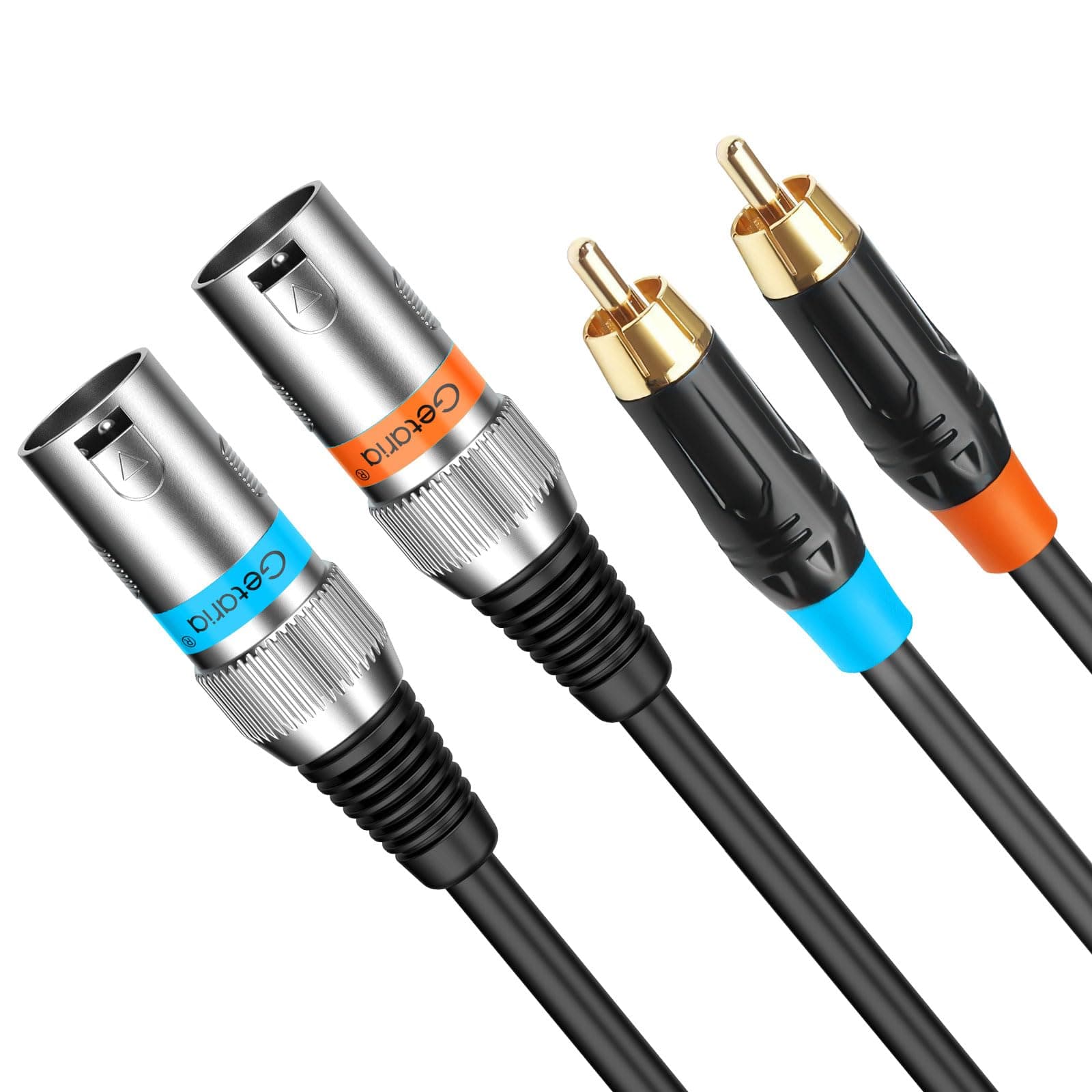 Dual RCA to Dual XLR cable,2 RCA Male to 2 XLR Male HiFi Stereo Connection Microphone Cable,Audio Wire Cord for Amplifier,Mixer,Microphone (2* XLR MALE-RCA, 1M/3Feet)