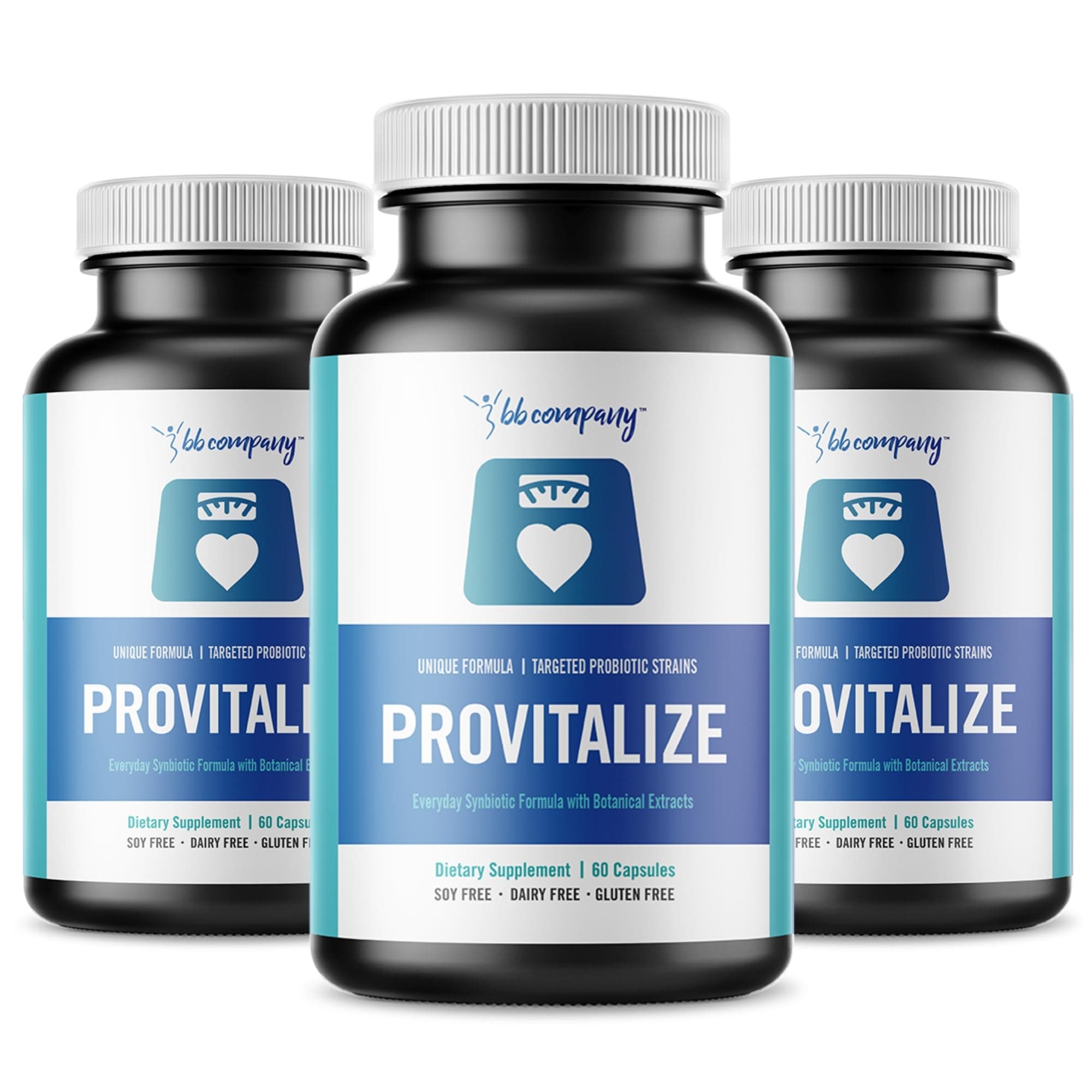 BB Company Original Provitalize Probiotic Formula Optimized For Weight Management & Over-All Gut Health Natural Menopause for Hot Flashes Night Sweats Low Energy Mood Swings, 60 Capsules Pack of 3