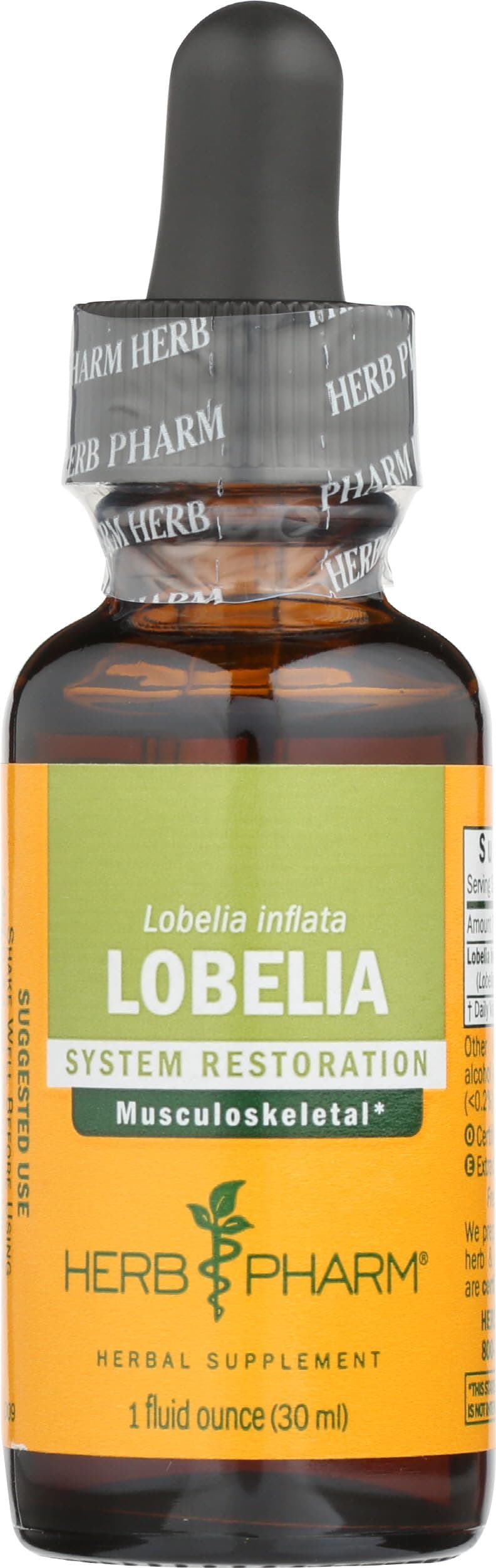 Certified Organic Lobelia Liquid Extract for Musculoskeletal System Support - 1 Ounce