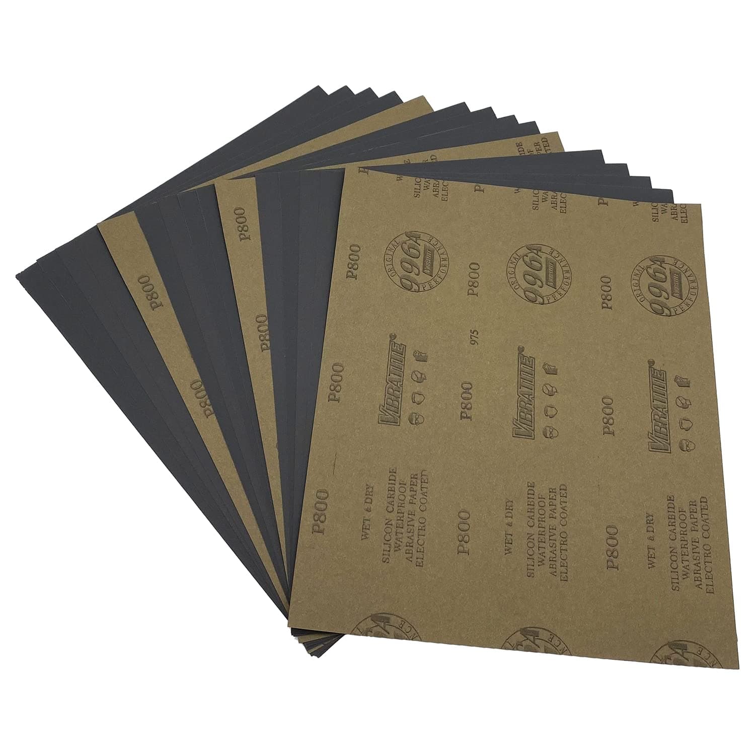 800 Grit Wet Dry Sandpaper, 9 x 11 Inch Sanding Sheets, 15PCS Premium Silicon Carbide Sand Paper for Wood Metal Ceramic or Auto Polishing and Scratches Removing