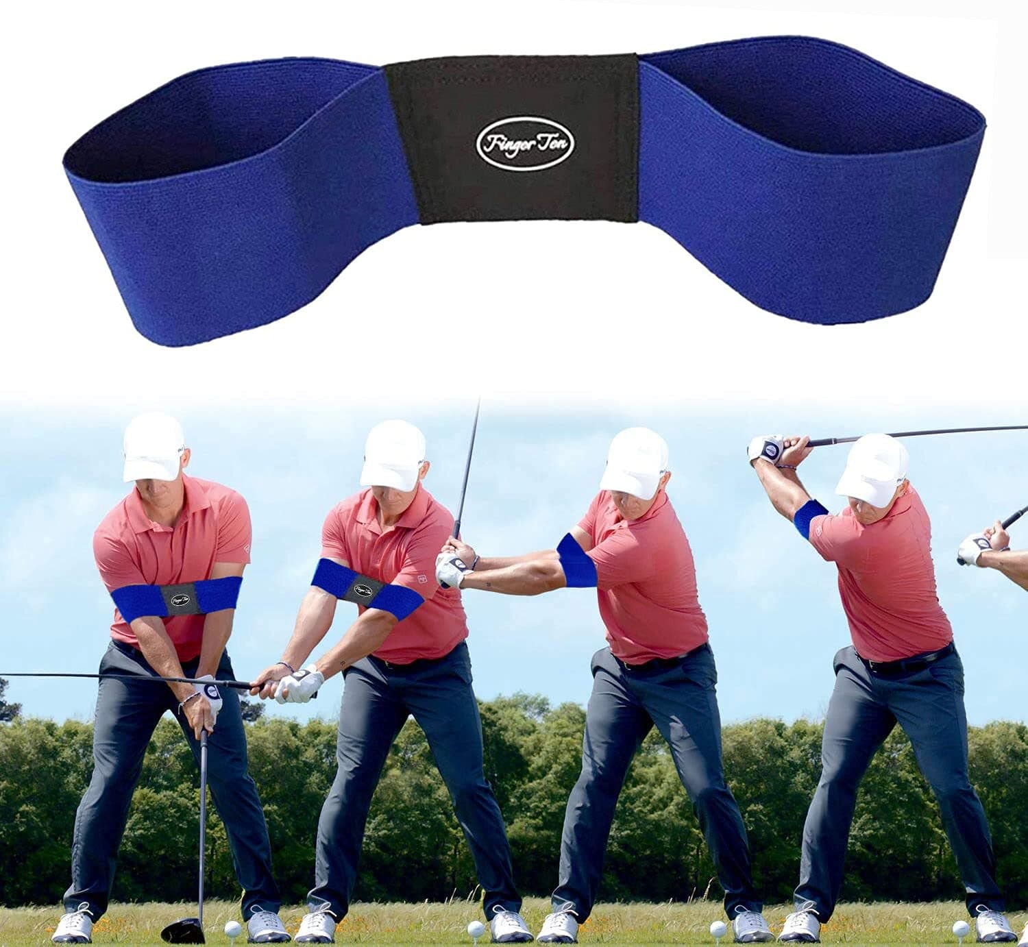 Jeantet Sport Golf Swing Trainer Aid Grip Secret Arm Band Trainer Value 1/2 Pack, Golf Training Aids Professional Motion Posture Correction Belt For Men Women Kids…