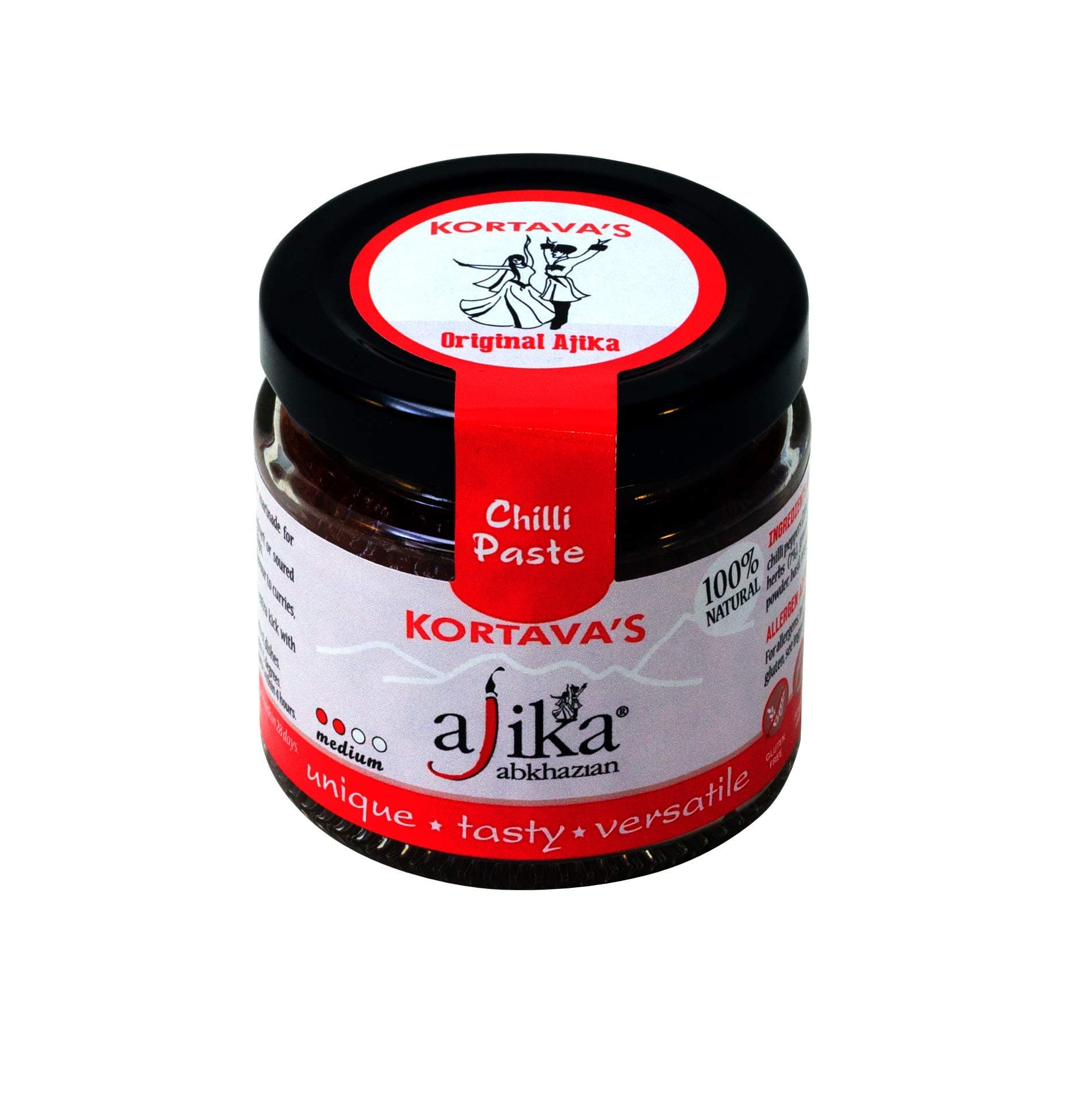 Medium Ajika Chilli Paste 110g. 100% Natural, All-Purpose Spice, Condiment & Meat Rub, Made in UK.
