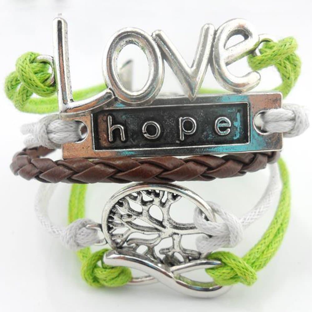 ACUNION™ Handmade Hope Tree Love Charm for Friendship Gift - Fashion Personalized Leather Bracelet