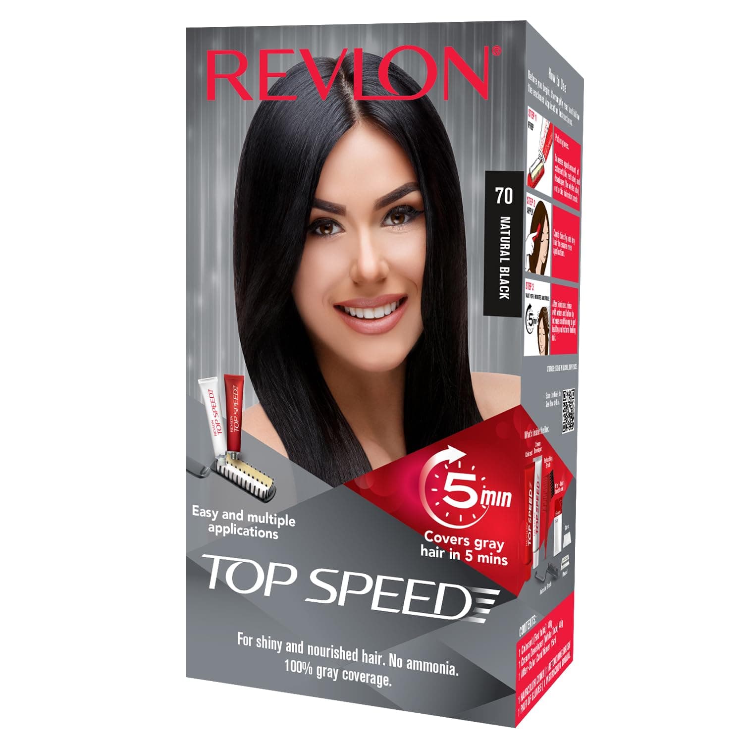 Top Speed Hair Color Woman, Natural Black 70