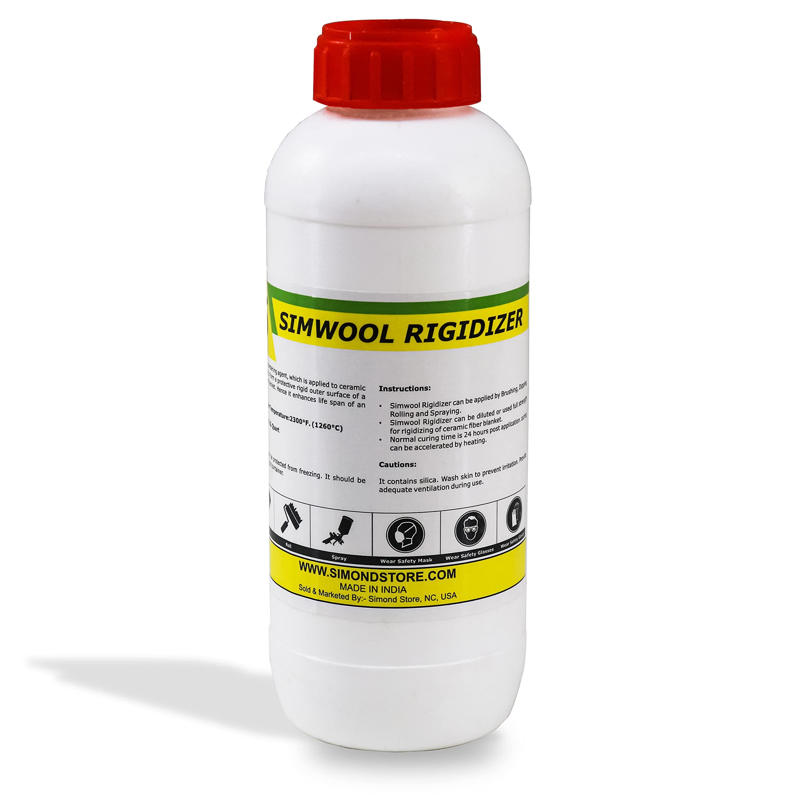SIMOND STORE Colloidal Silica Rigidizer - Coating for Refractory Ceramic Fiber Products - 1 Quart