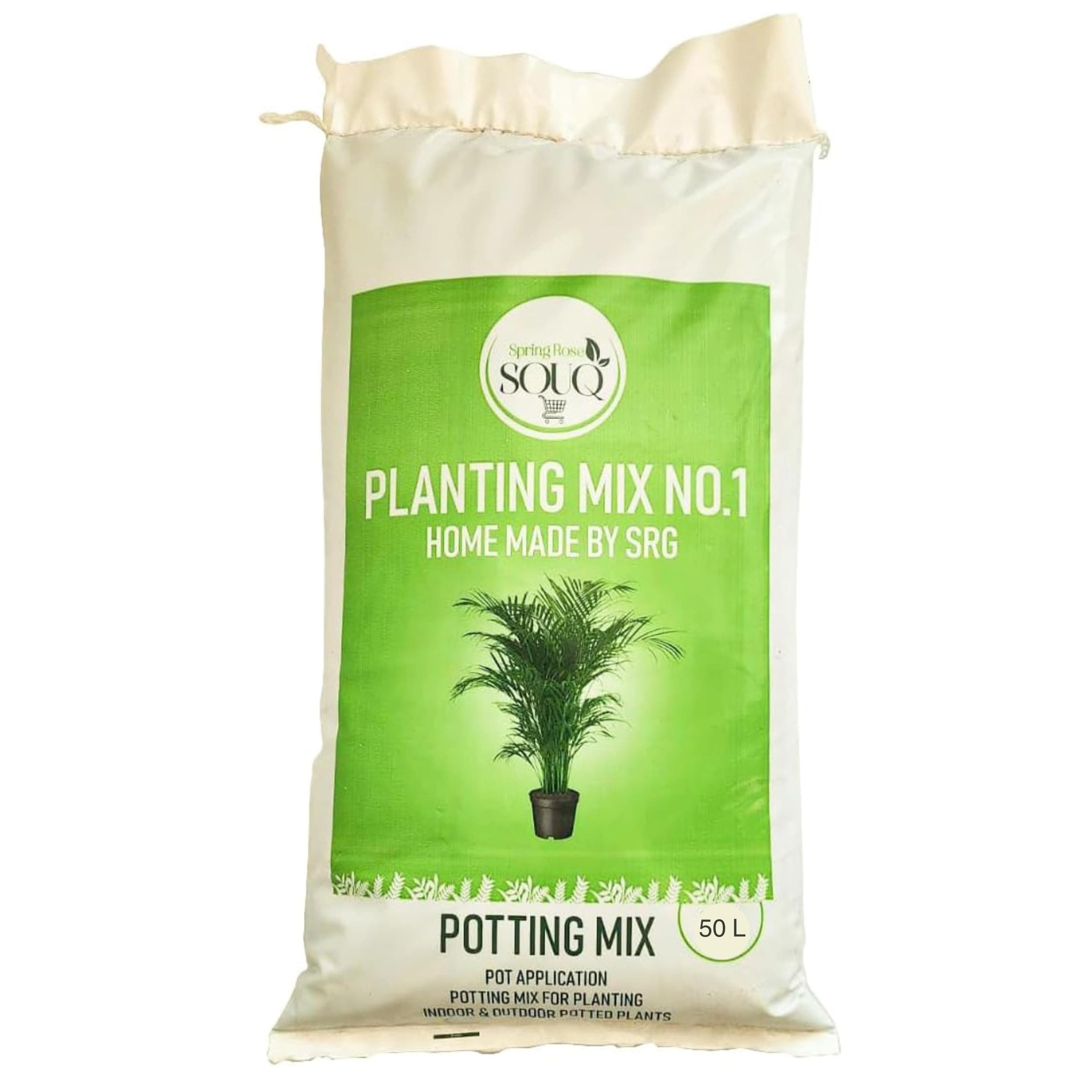 Spring Rose Souq Organic Potting Soil, 50L - Garden Soil for Outdoor Plants, Nutrient-Rich, Promotes Healthy Growth, Strong Roots and Enhanced Soil Fertility