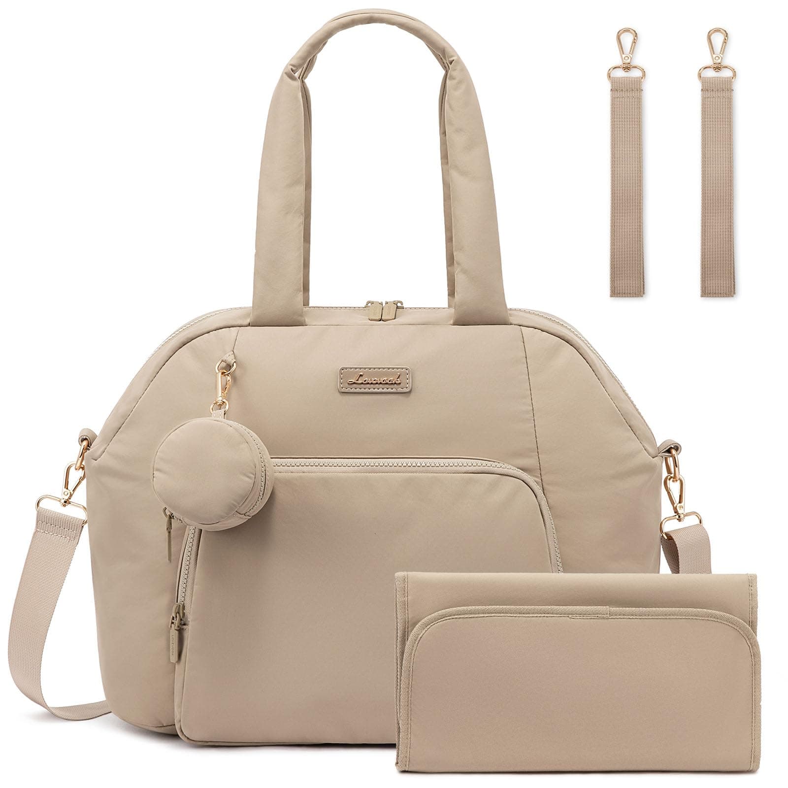 LOVEVOOK Diaper Bag Tote Puffer Baby Diaper Bag, Large Capacity Travel Diaper Tote with Changing Pad, Hospital Gym Bag