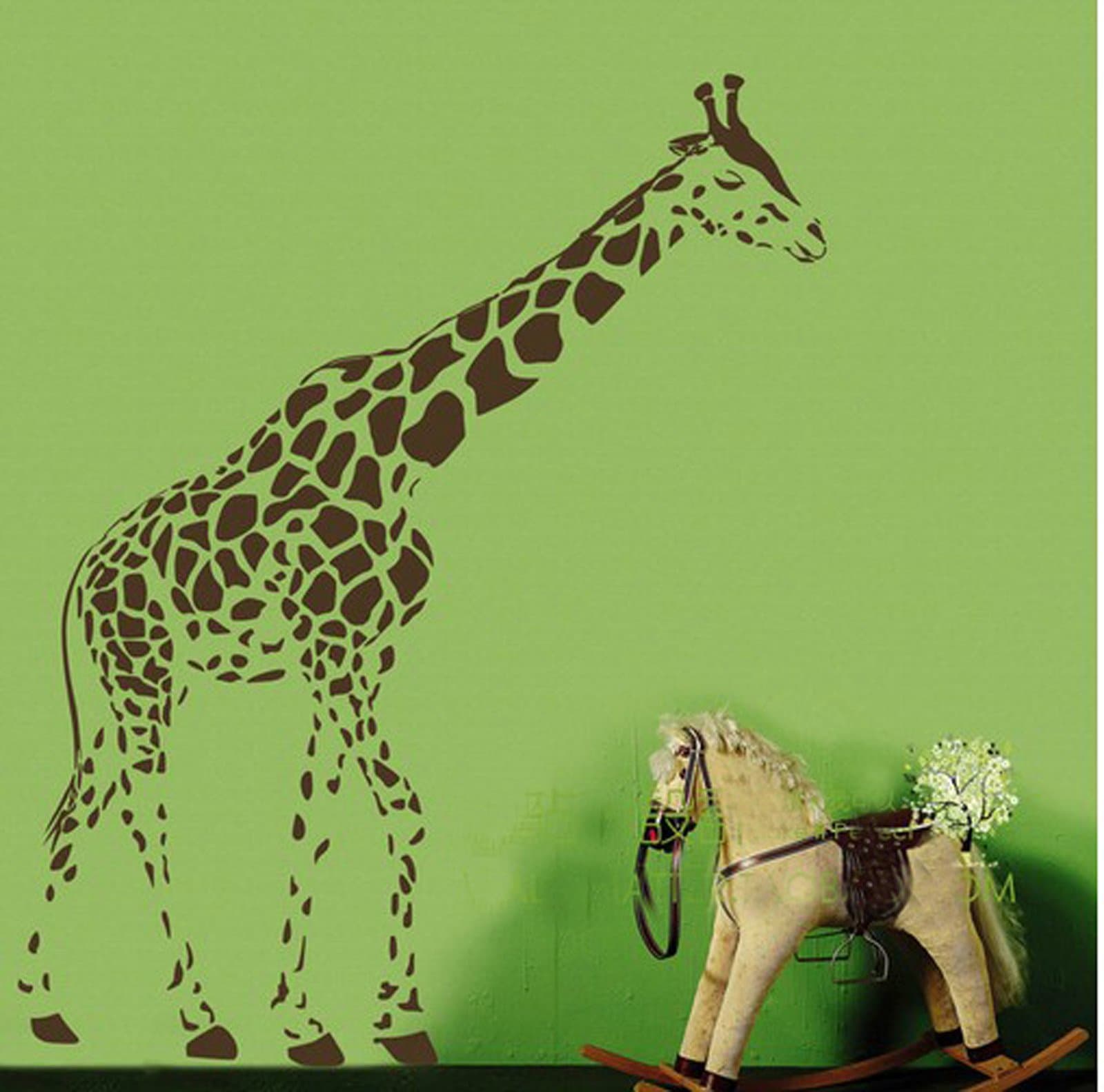 Animal Wild Zoo Giraffe Wall Decal Sticker Living Room Stickers Vinyl Removable Wide 95cm High 120 Cm Brown Color