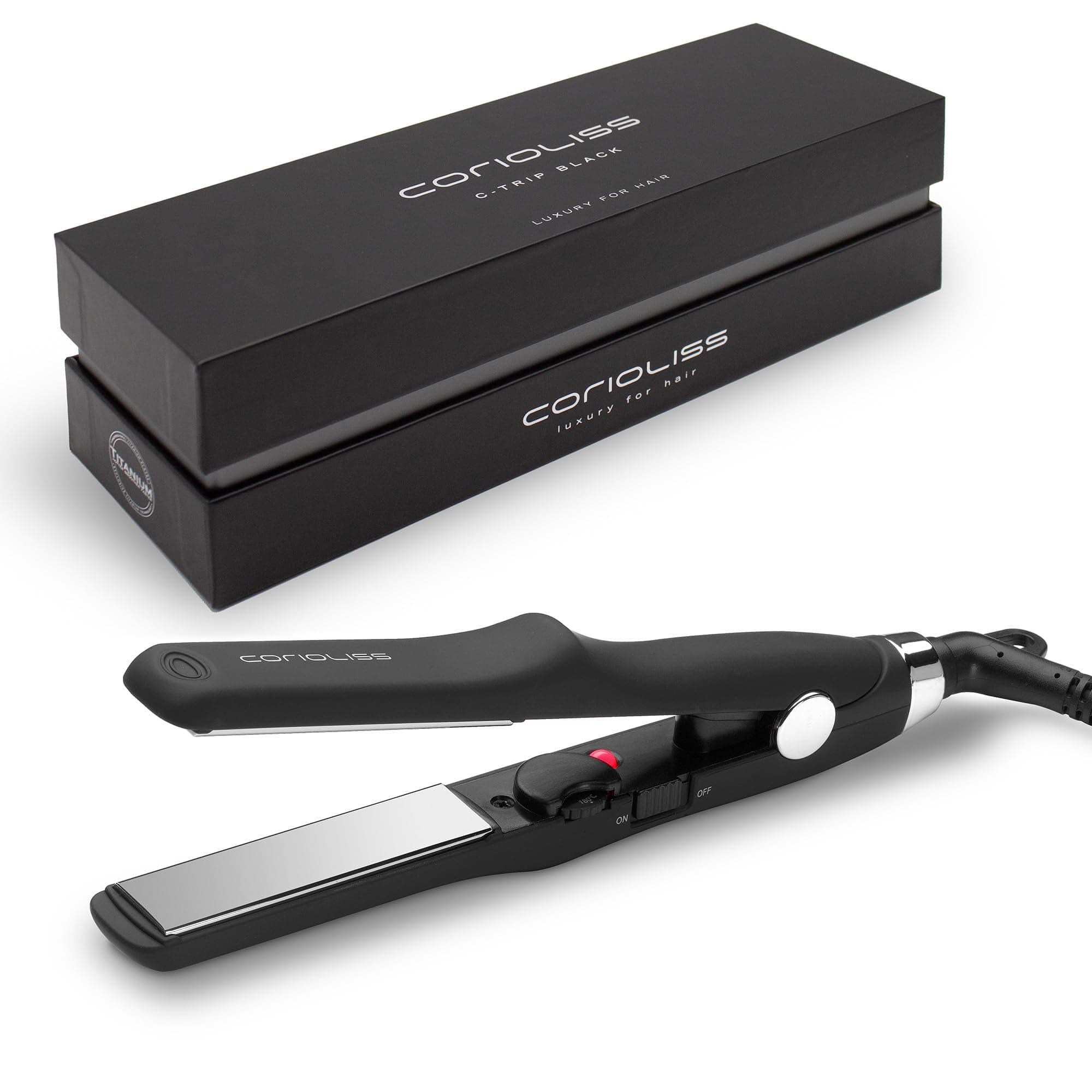 CORIOLISS C Trip Mini | Straighteners for Women | Titanium Curling and Straighteners for Fine Hair | Professional Iron with Temperature Control
