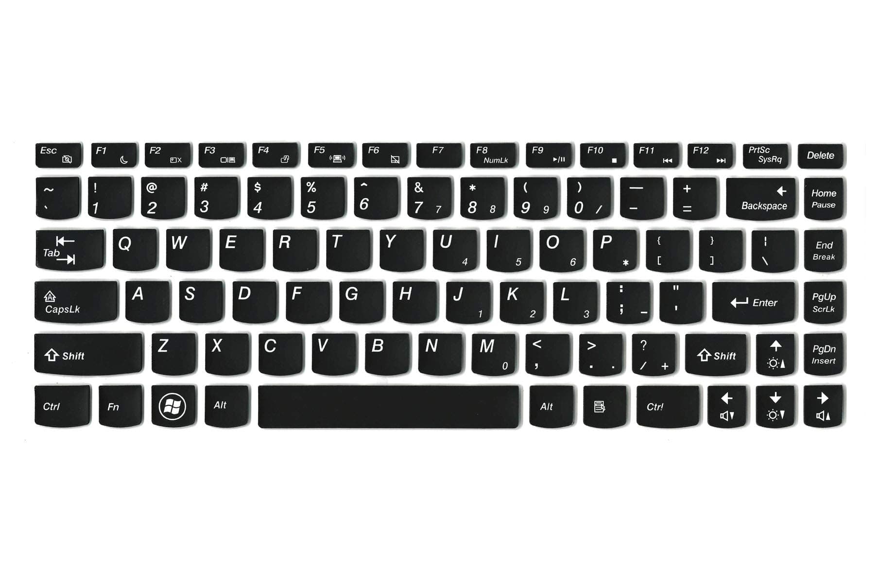 Saco Chiclet Keyboard Skin for Lenovo Flex 2-14 NotebookBlack/Clear