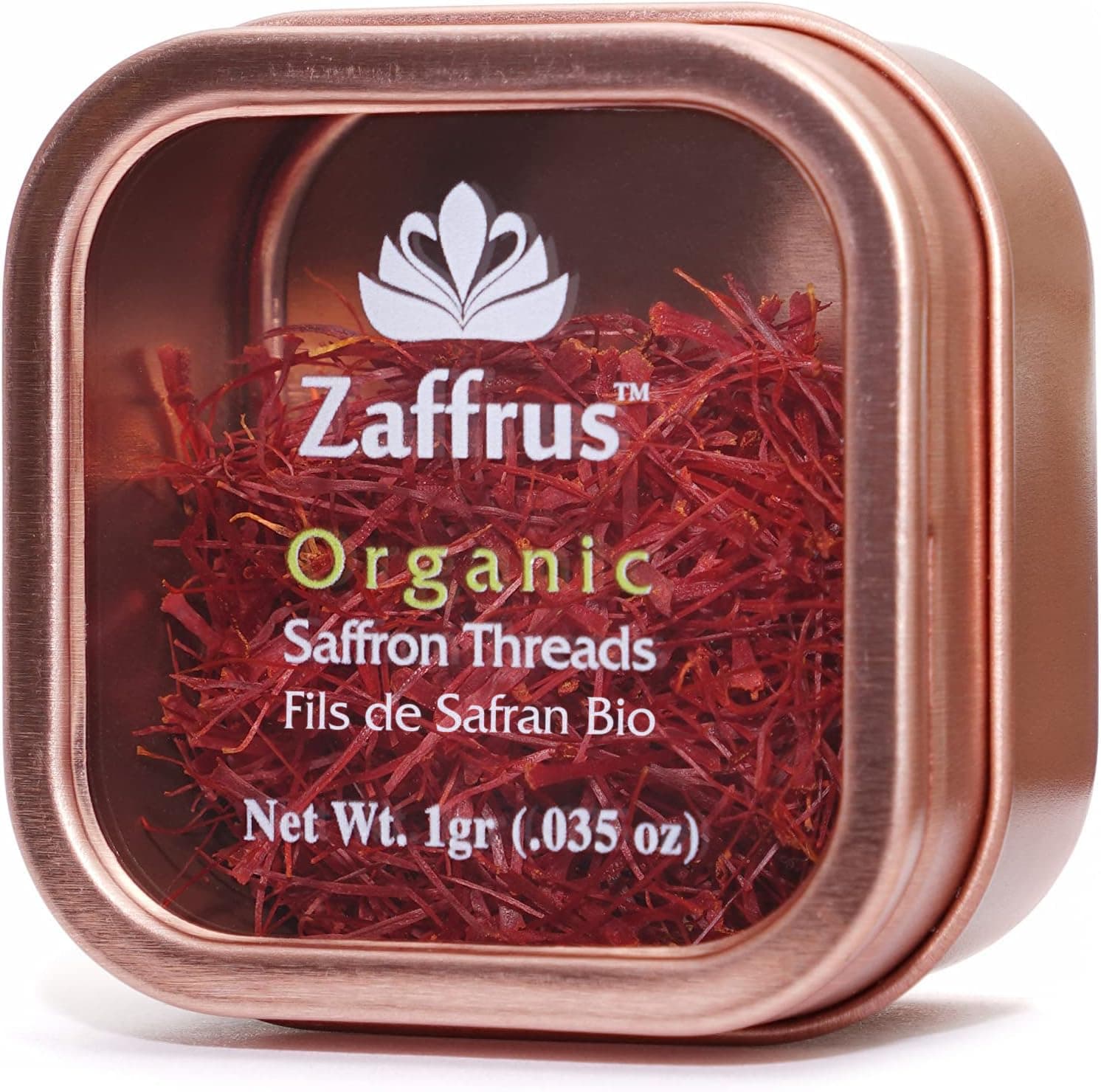 Zaffrus - Certified Organic Saffron Threads for Cooking Saffron Rice, Paella, Risotto, Soup, Desserts & Tea. (1 gram / .035 oz)
