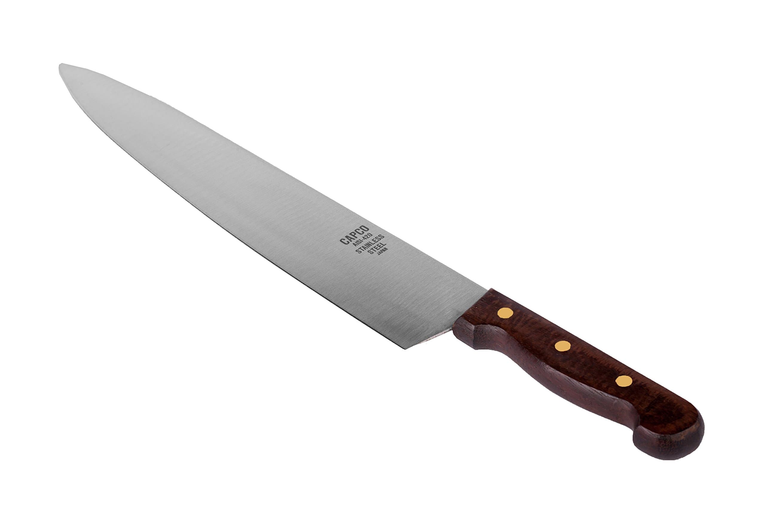 Capco 4214-12, 12-Inch Chef’s Knife with Ground Edge, Stainless Steel Blade