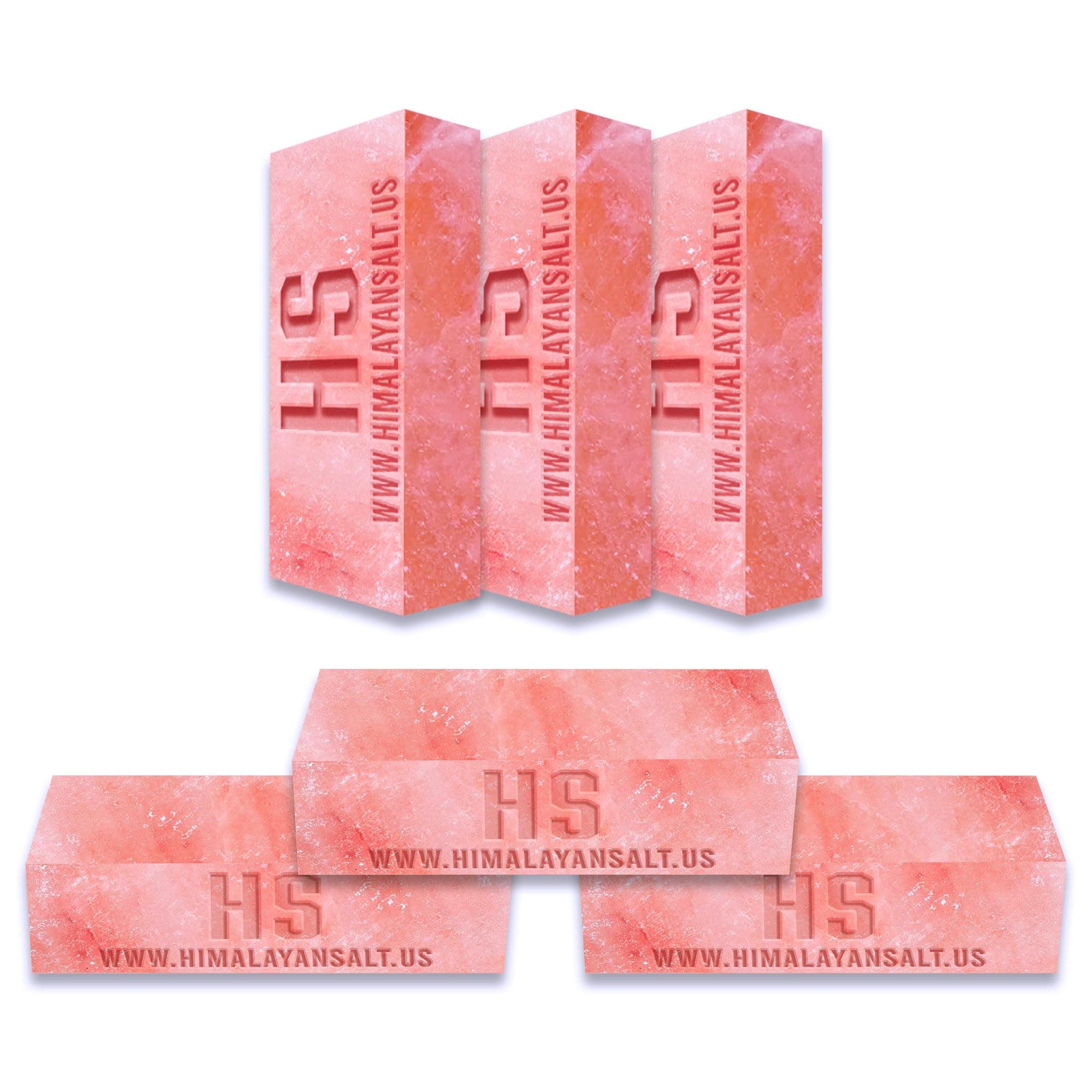Himalayan Pink Salt Bricks for Saunas & Walls | Pack of 6 | 8x4x2 | Salt Blocks | Pink Salt Bricks for Salt Wall | for Home Decor | DIY Spa | Therapy Bricks for Walls | for Spa Like Enviroment