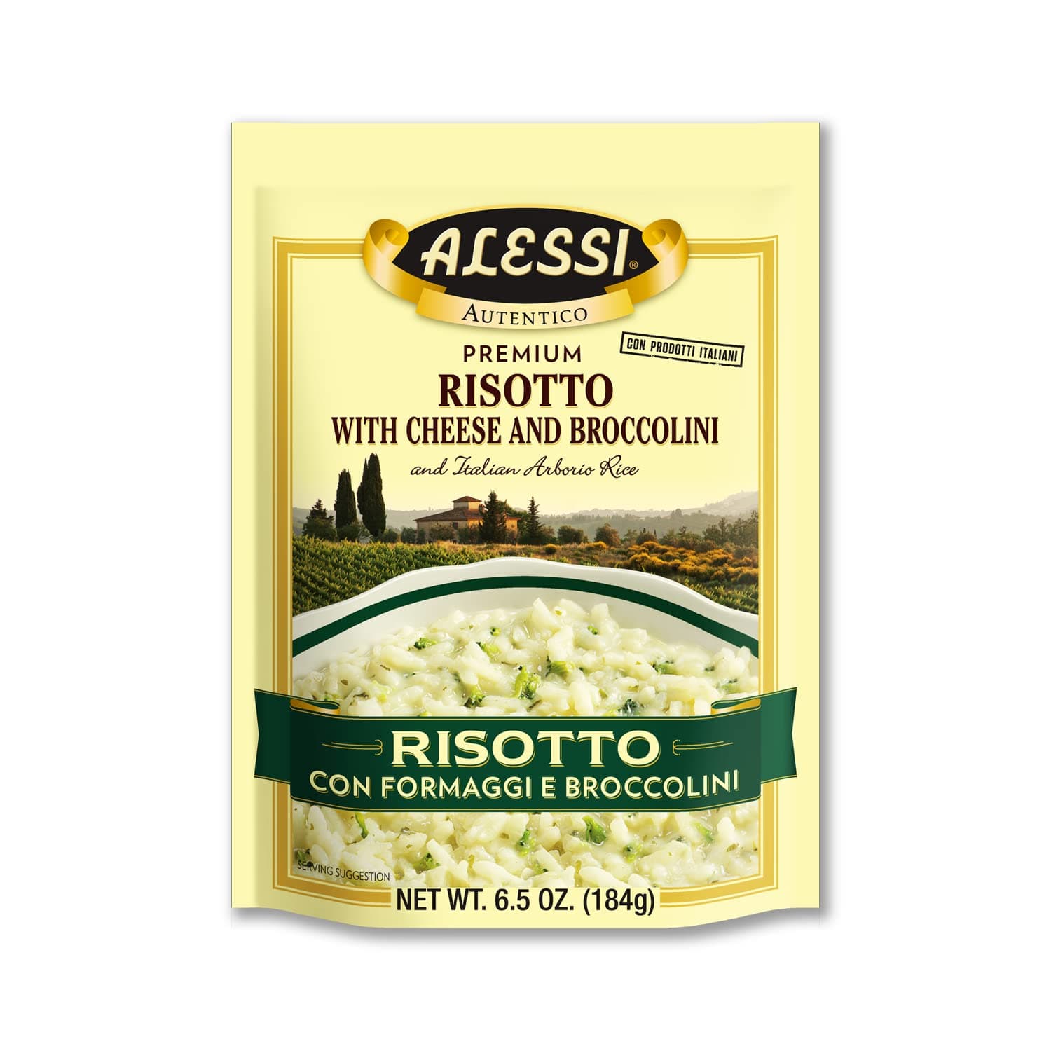 Autentico, Premium Seasoned Risotto, Italian Arborio Rice, Easy to Prepare, 6.5 Ounce (Cheese & Broccolini, Pack of 6)