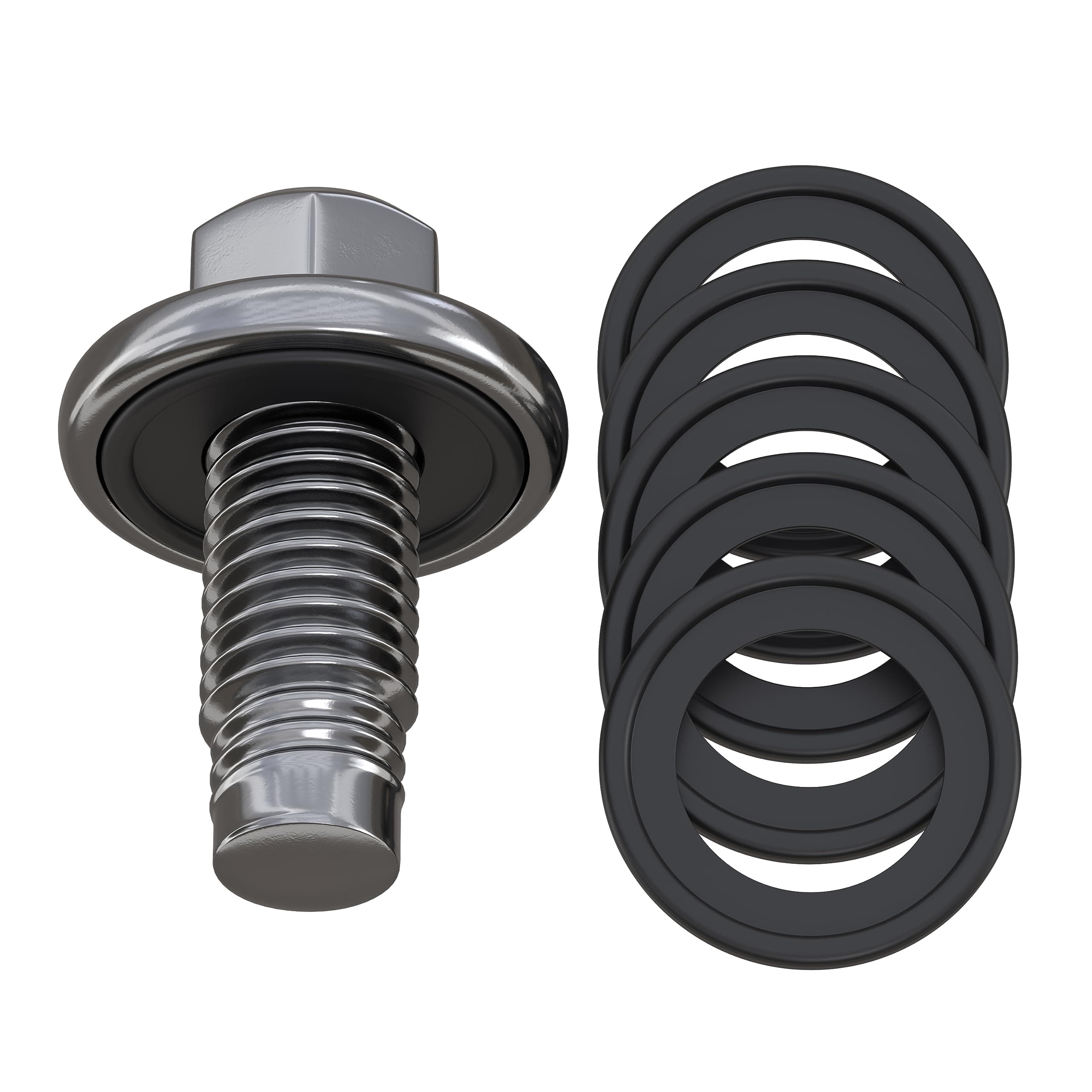 Oil Drain Plug Steel M12x1.75 with 5 Rubber Washer Gasket Seal – 12mm Replacement for Buick/Chevrolet/Cadillac/GMC/Hummer/Oldsmobile/Pontiac/Saturn - OEM 11562588 Fits for GM 1993-2024 by AUTOMAJOR