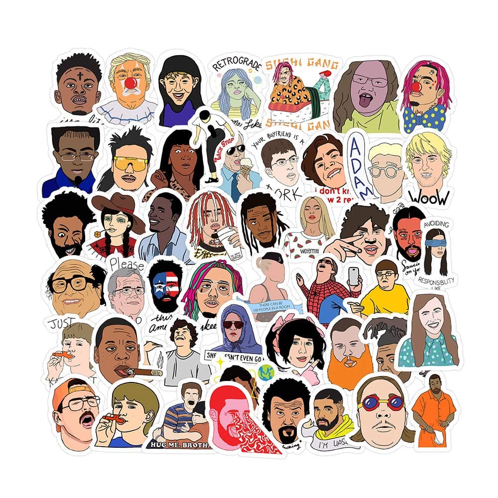 Funny Stickers for Water Bottle[50pcs] Cute Design for Laptop Phone Case Tumbler Cup Folder Bike Computer Helmet Car Luggage Skateboard Snowboard, Kid Teen Friend Gift