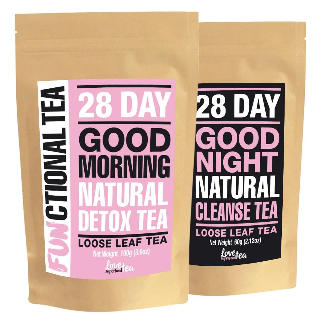 Functional Tea; 28 Day Detox and Cleanse Tea | 28 Day Supply | Loose Leaf Tea | Made in UK | Love Superfood Tea