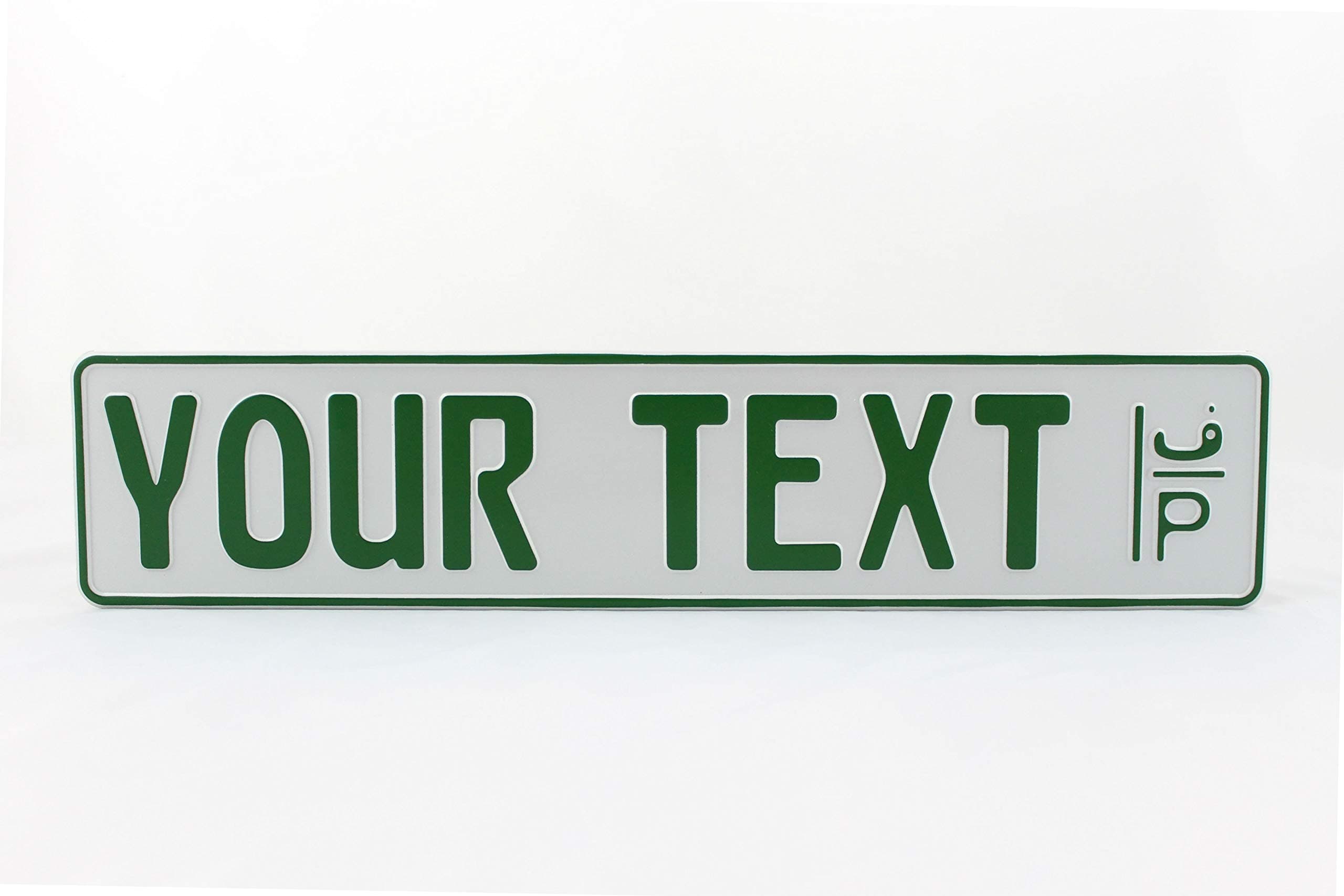 State of Palestine Arab Arabic Euro European EU License Plate Number Plate Embossed Custom