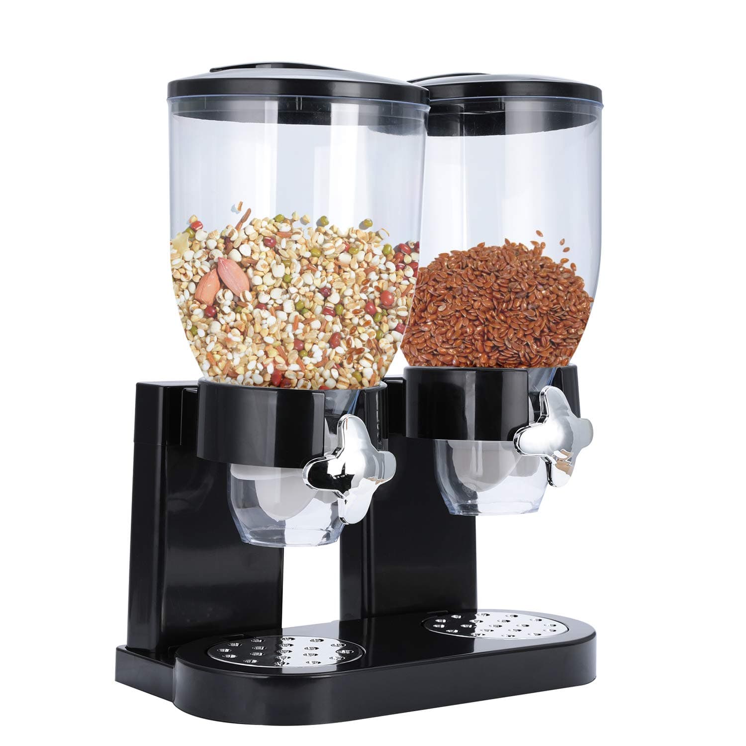 Dry Food Dispenser Dual Cereal Airtight Kitchen Storage Double Dispenser Container for Home,Coffee Beas,Wheat,Candy