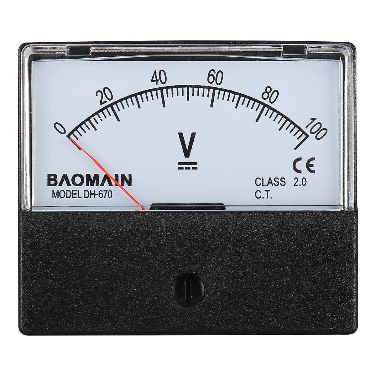 Voltmeter DH-670 DC 0-100V Rectangular Class 2.0 Analog Panel Volt Voltage Meter