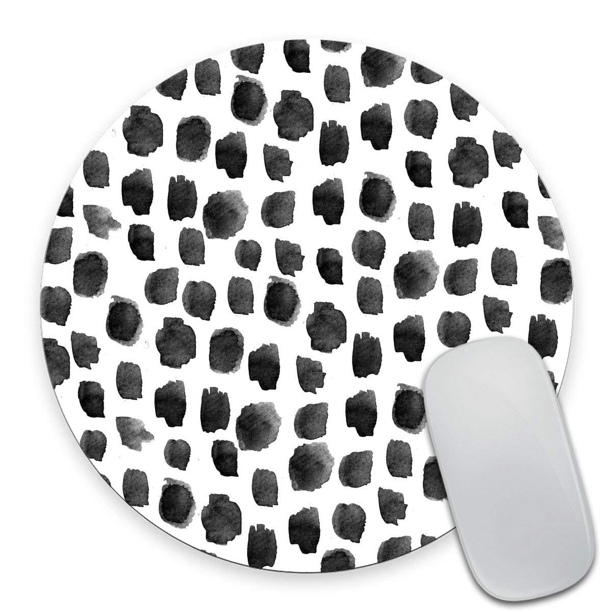 Smooffly Polka Dot Mouse Pad, Polka Dot Print, Dot Pattern, Present for Her, Cute Round Mousepad, Cute Desk Accessories, Office Decor, Desk Decor, Mouse Pads