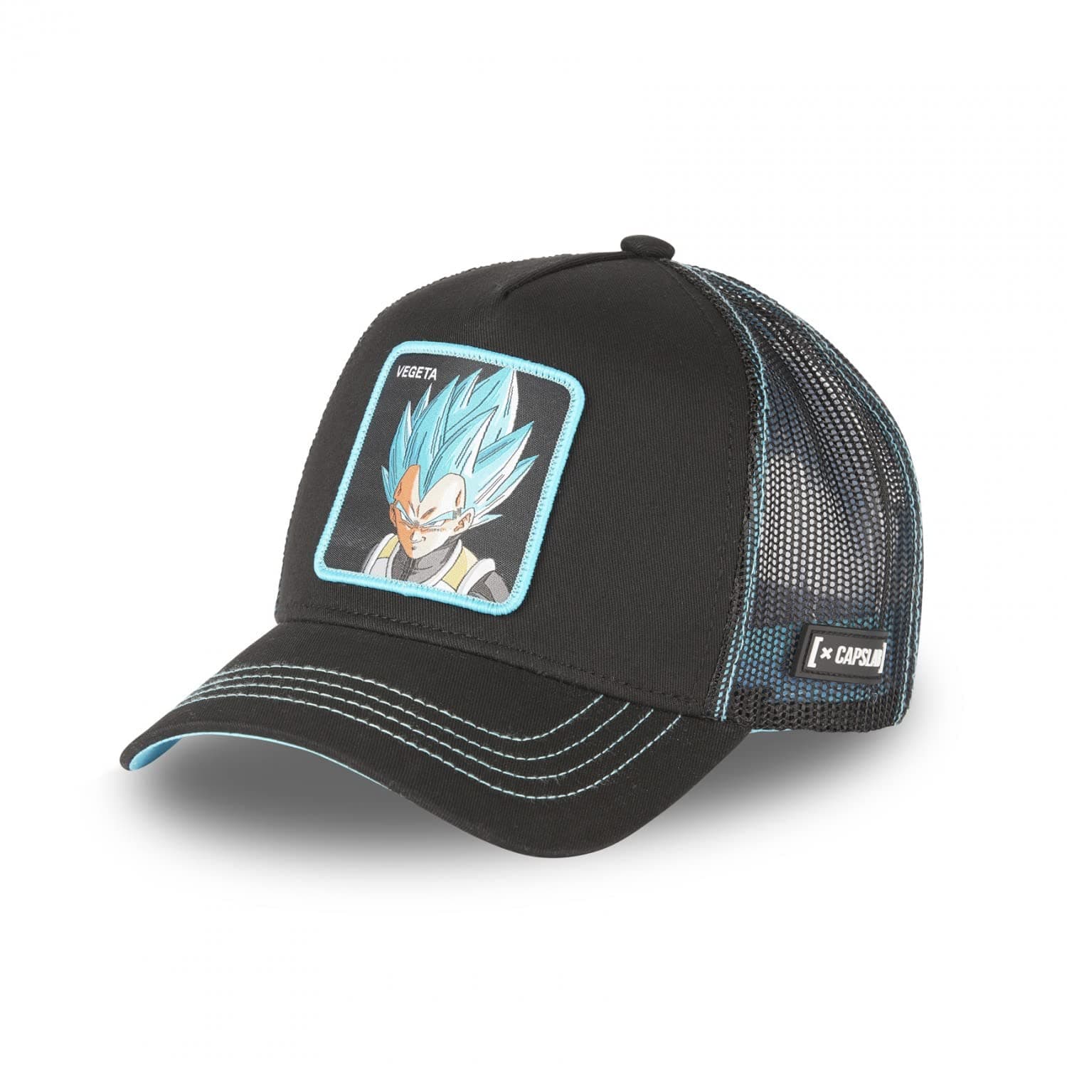Vegeta Dragon Ball Z Black Turquoise Trucker Cap