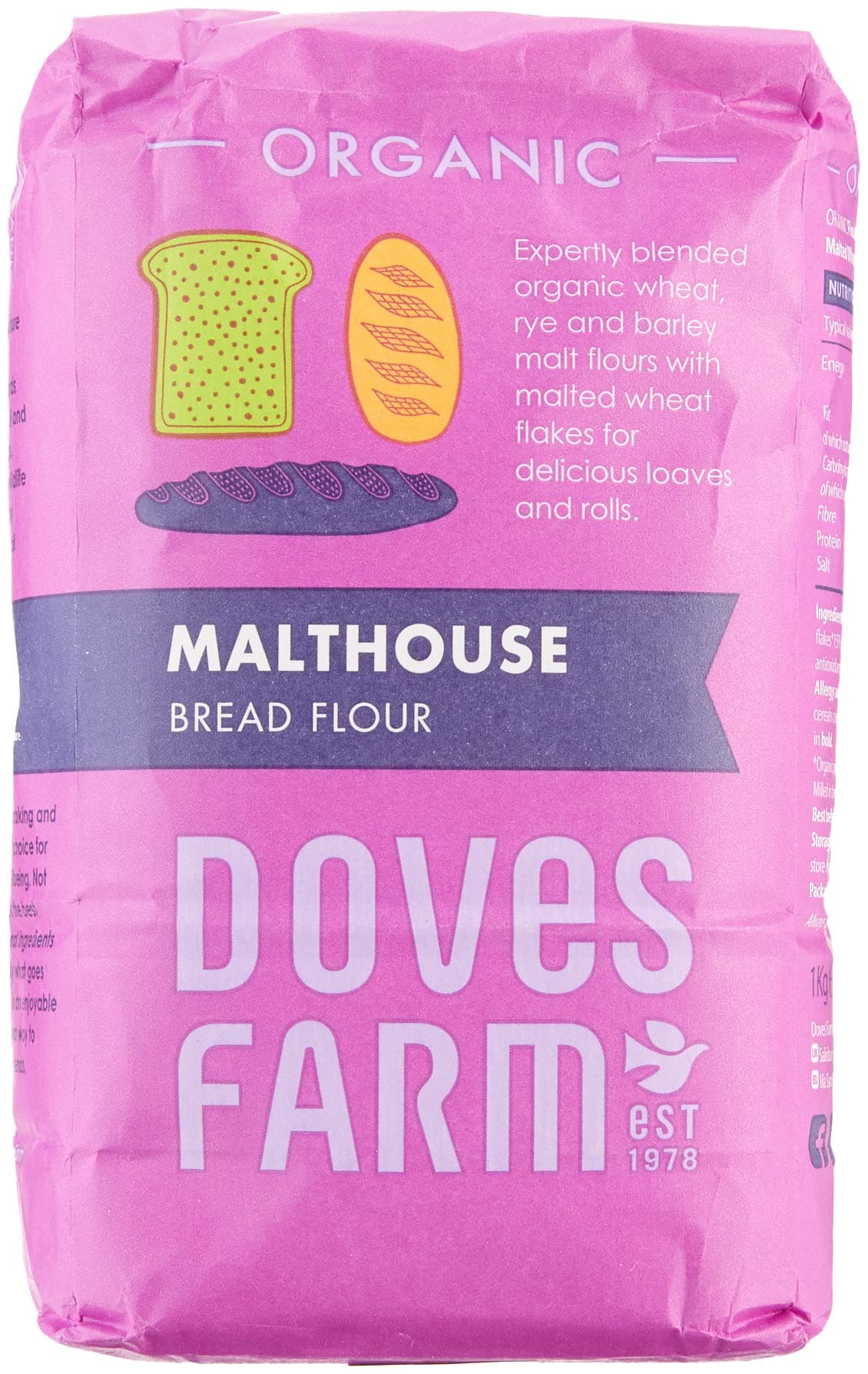 Doves Farm Malthouse Bread Flour 1Kg, 1000 gram