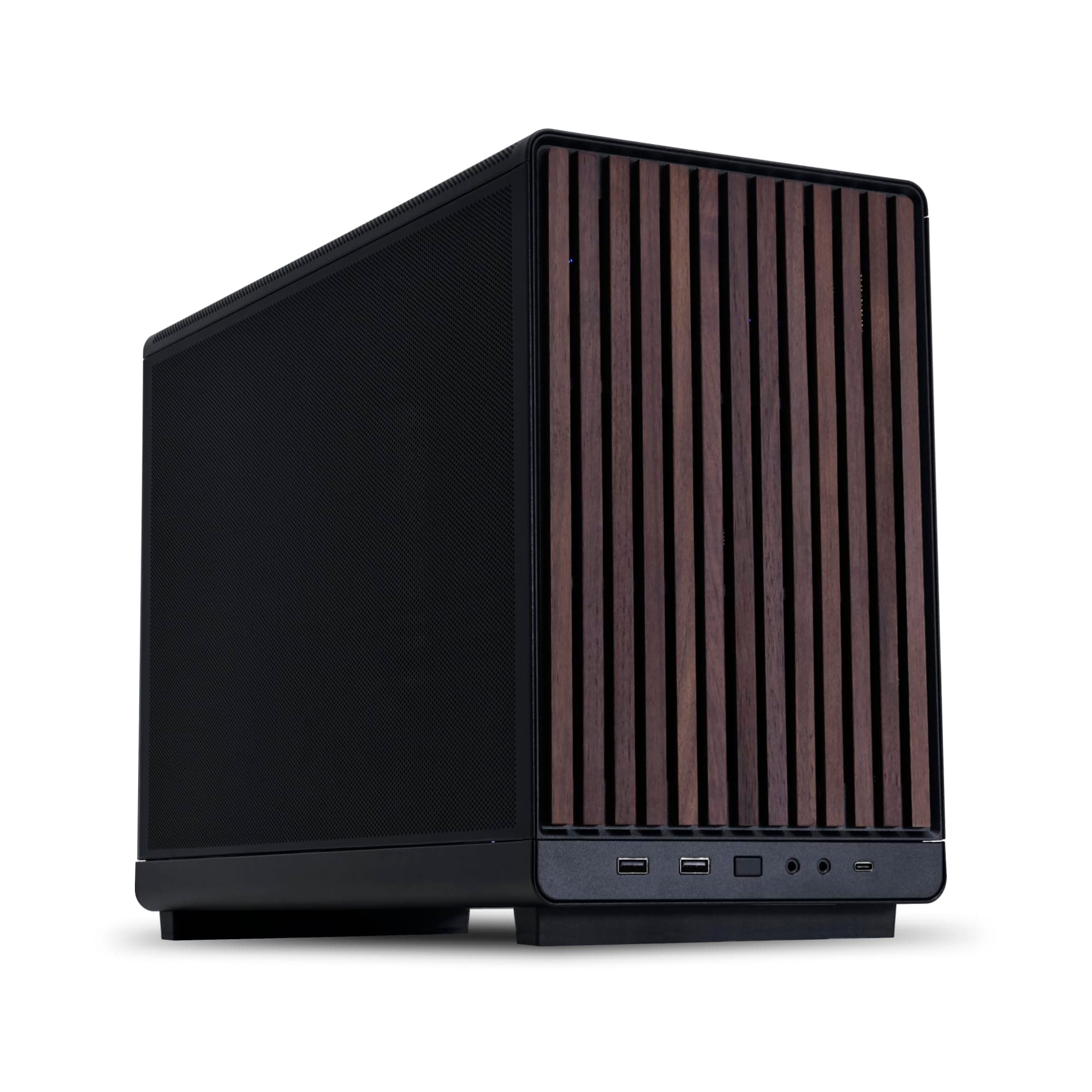 A3-mATX-WD-26.3L Micro Form Factor Chassis-No Fans Included-Supports 360mm AIO-Modularity Design-for M-ATX, ITX Motherboard-DAN Cases Collaboration-Wood Front Panel-Black (A3X-WD)