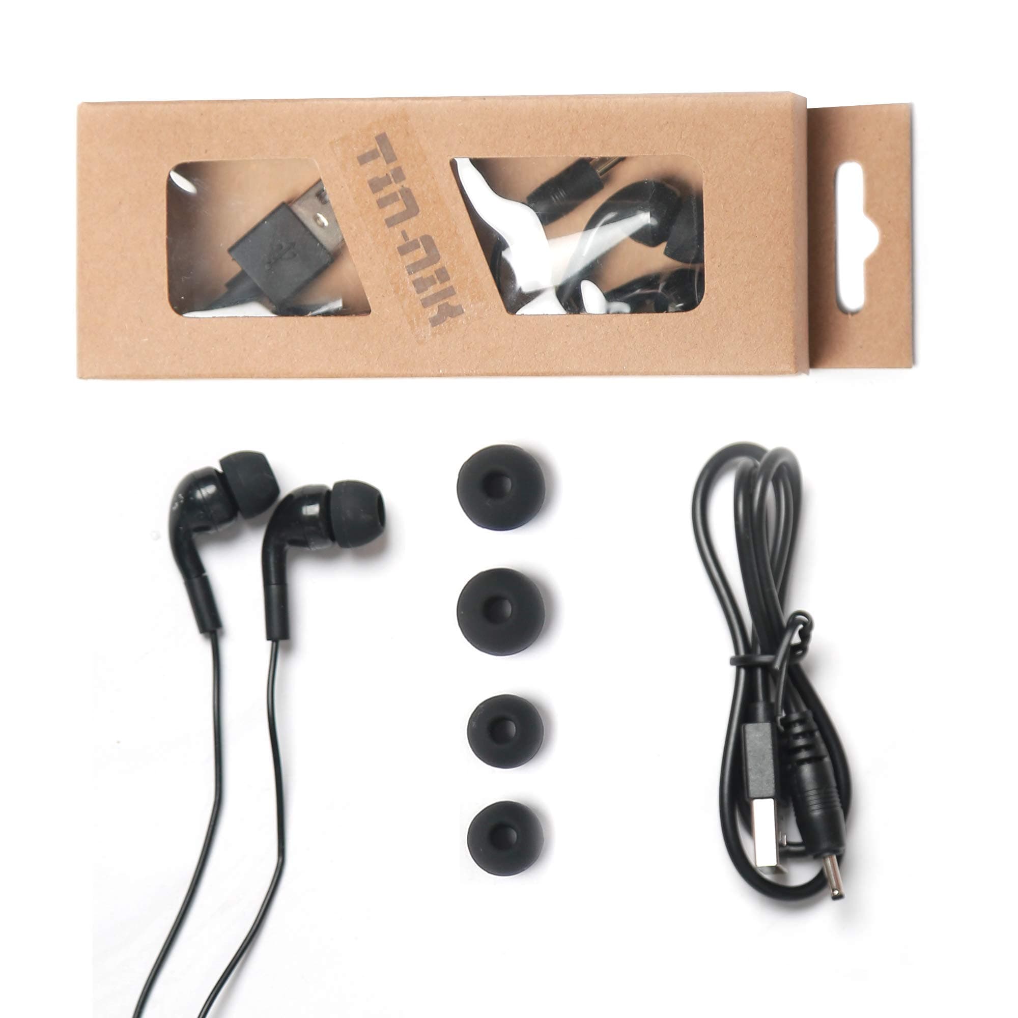 Pocket Radio Accessories – 1 pc 3.5mm Three Pole Jack Stereo Earpiece and 1 pc USB Charging Cable for DAB-398S & DAB-379 Personal Portable DAB/DAB+/FM Radio