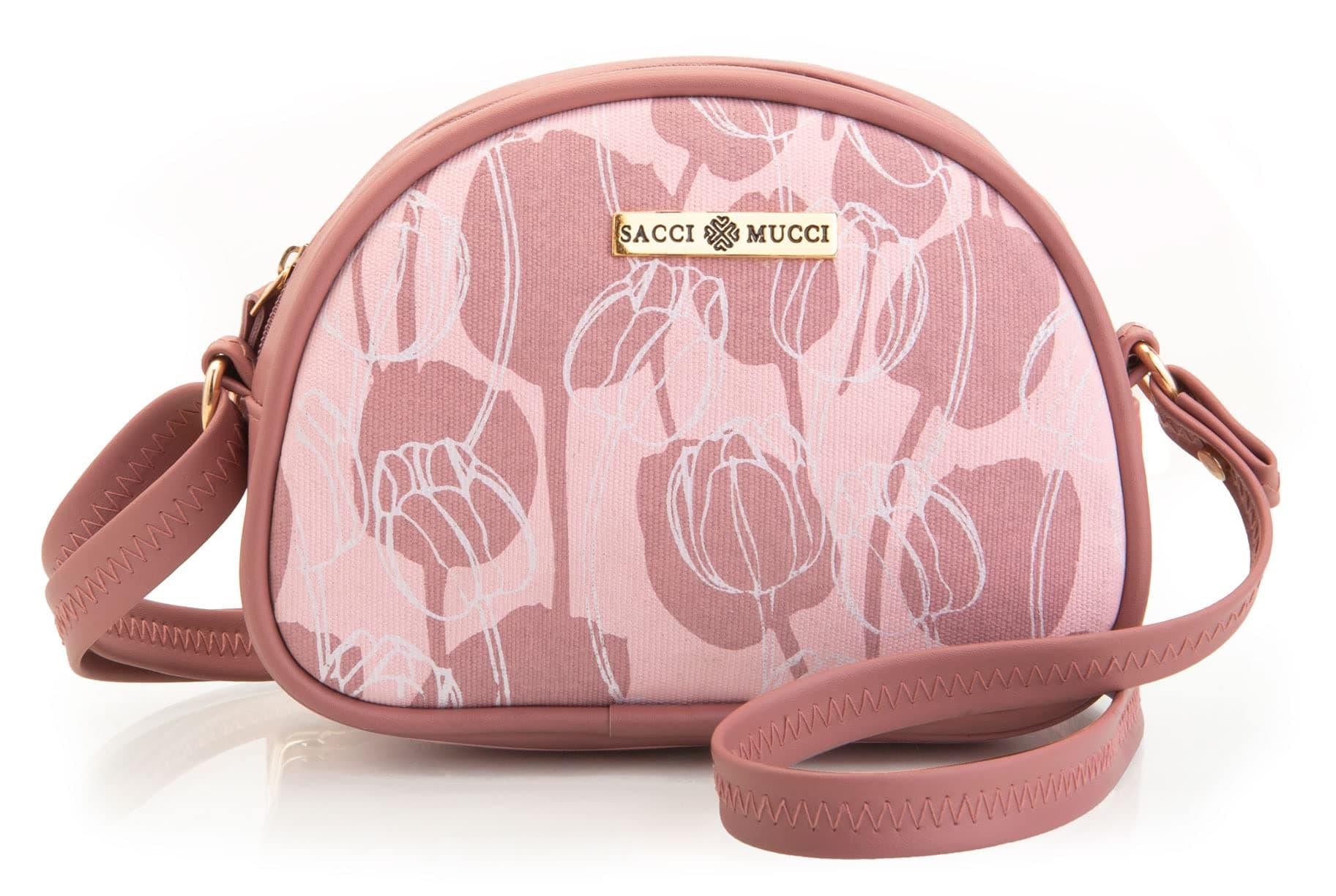 SACCI MUCCIWomen's Rainbow Sling Bag Handmade Bags for Females - 100% Vegan Leather and Coated Duck canvas Fabric Lightweight and Durable