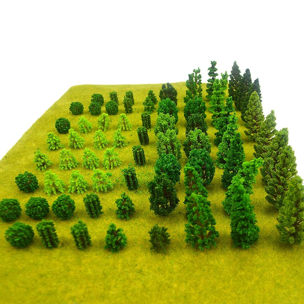 70pcs Mini Model Trees Train Scenery Mixed Miniature Trees Artificial Wargame Fake Tree Railroad Scenery Diorama Supplies Landscape