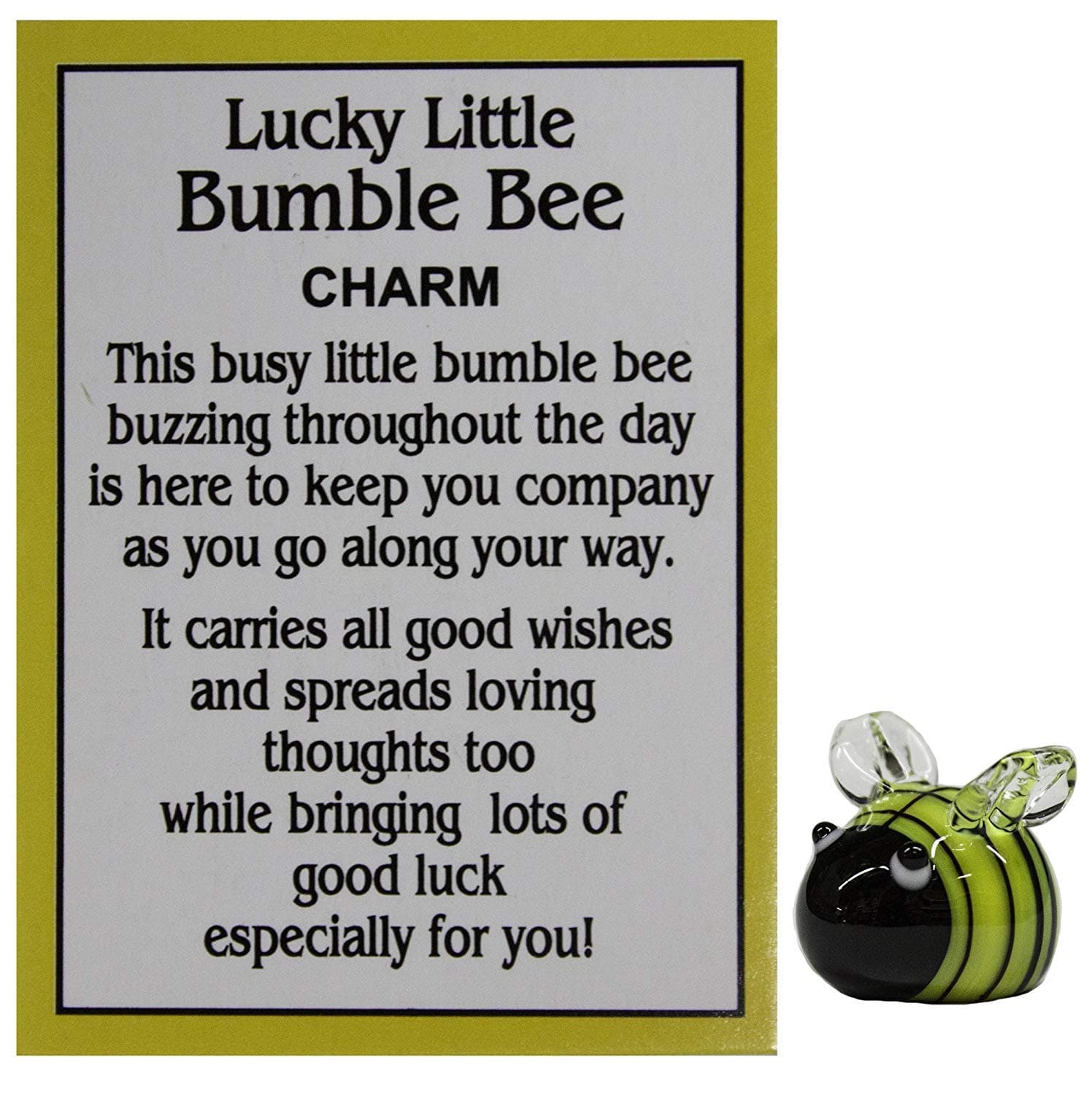 Lucky Little Bumble Bee Charm with Story Card yellow