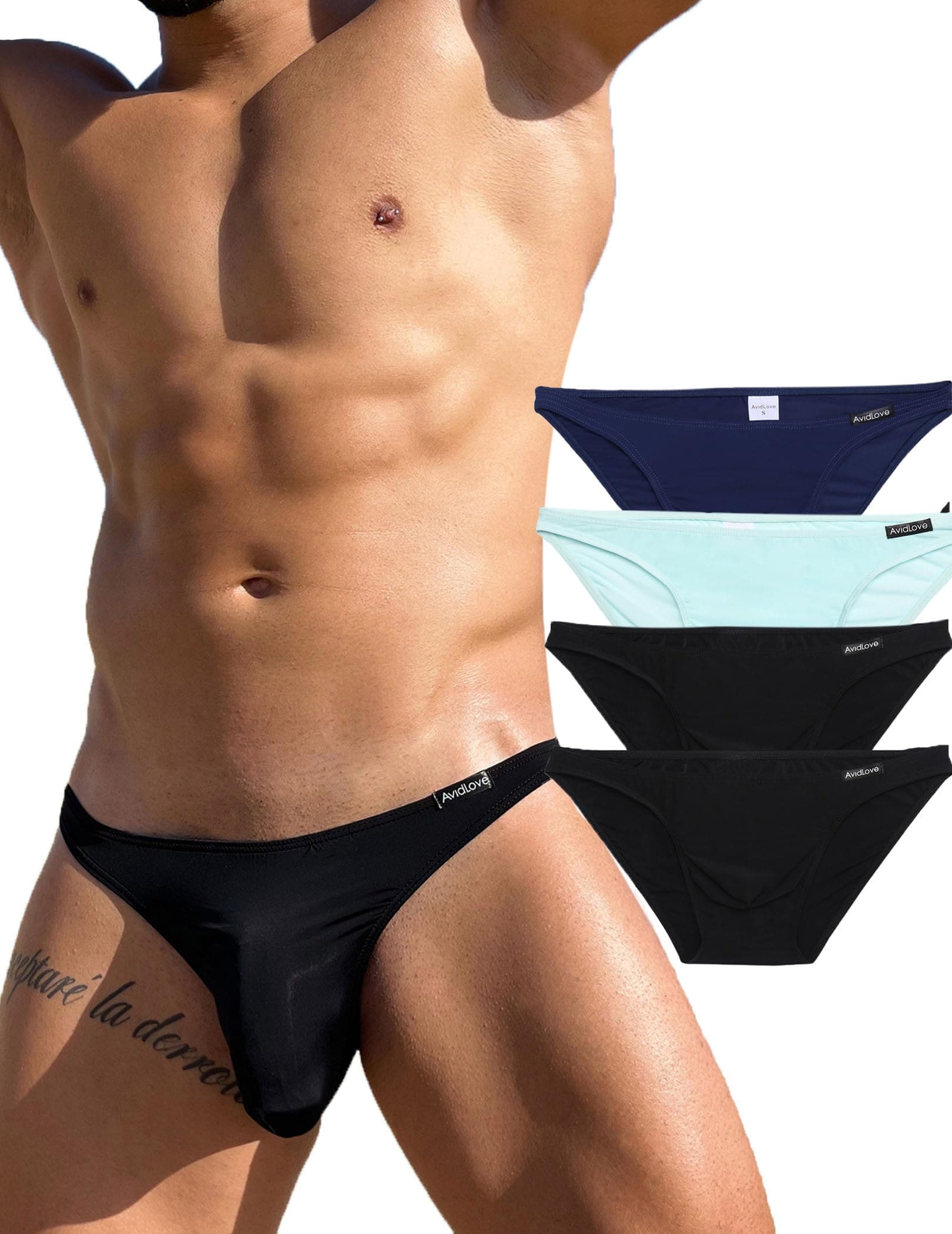 Underwear Men's 4 Pack Classic Low Rise Stretchy Hip Briefs Bikini