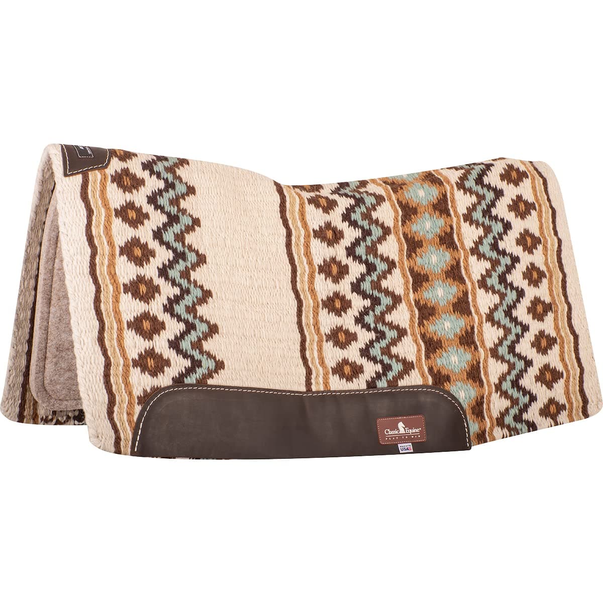 Classic Equine 32x34 ESP Blanket Top Contoured 3/4in Saddle Pad Cream/Coffee Cream/Coffee 32X34