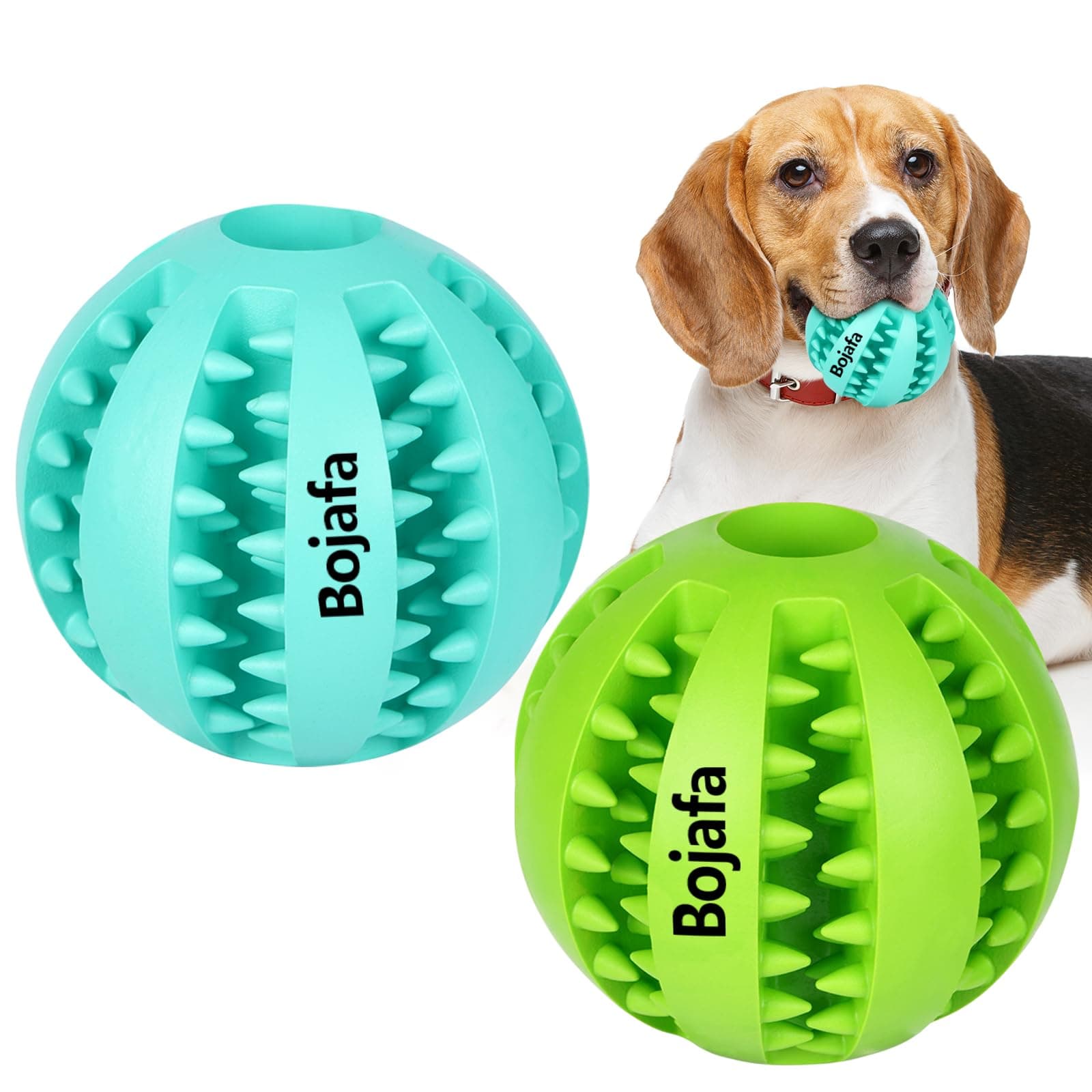 Treat-Dispensing Dog Toys: Durable Rubber Puppy Toys for Boredom - Dog Treat Balls for Small & Medium Breed Indoor Play (2pack)