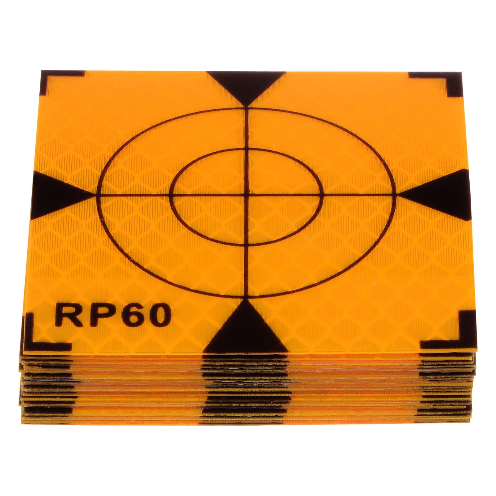 HARFINGTON 20pcs Survey Reflector Sheets 60mm Self-Adhesive Reflective Tape Survey Target Mark for Total Stations, Yellow