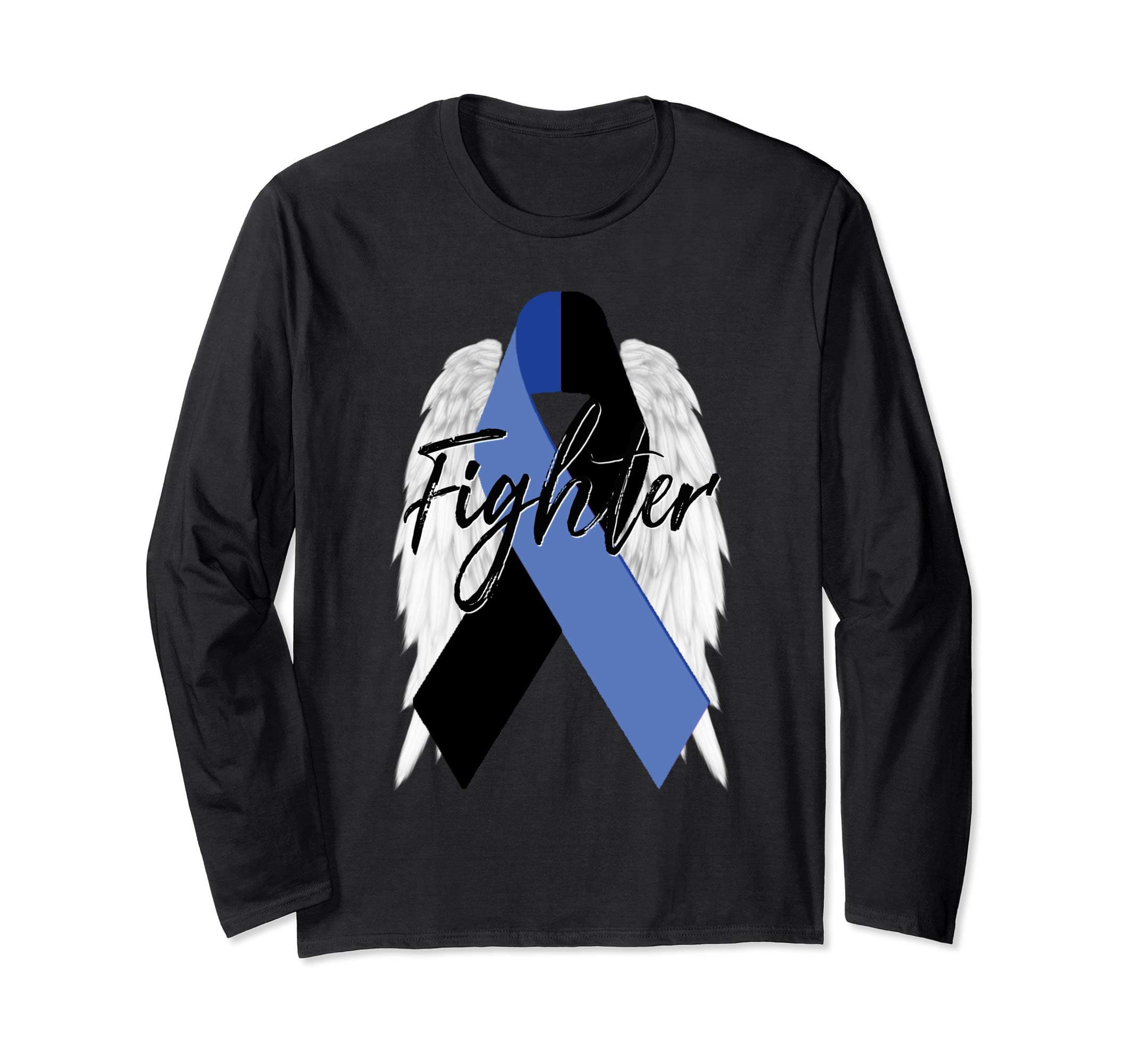 Ocular Melanoma Cancer Survivor Fighter Wings Ribbon Long Sleeve T-Shirt