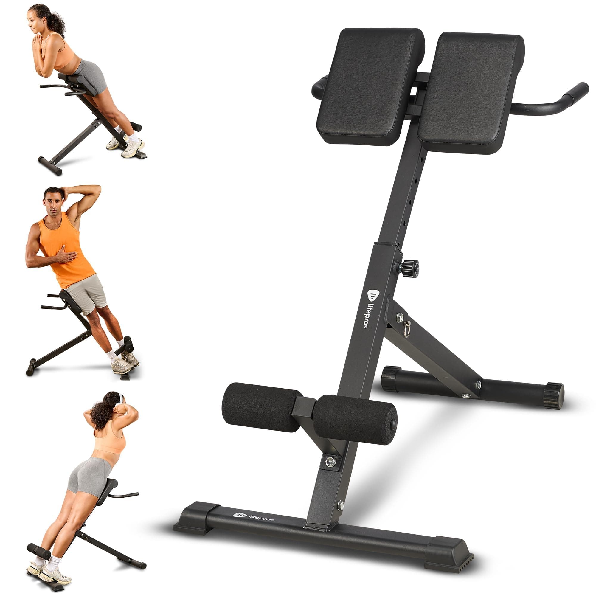LifePro Multipurpose Roman Chair - Foldable Back Extension Bench & Ab Bench Workout Chair- Versatile At-Home Hyperextension Bench & Ab Chair for Whole-Body Training