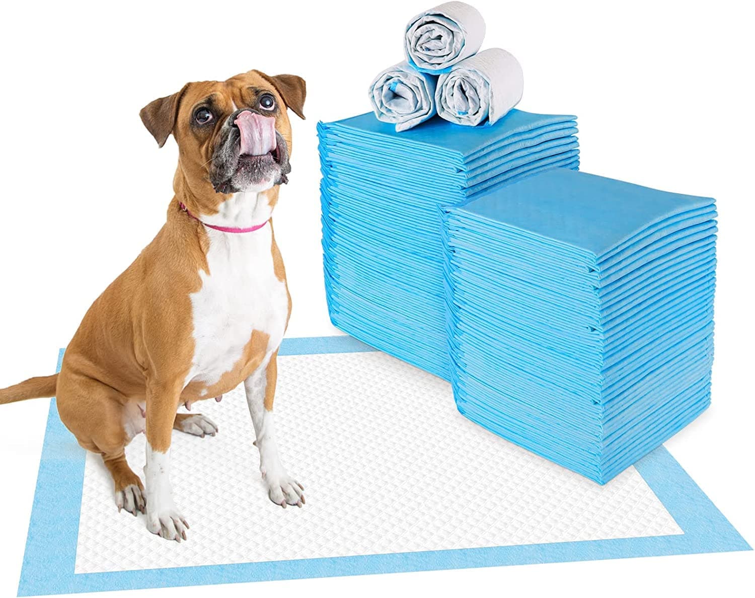 Mumoo Bear Pet Training Pads - Super Absorbent Puppy Anti Slip Toilet Pee Mat, Leak Proof & Quick Dry for Dogs Cats Rabbits Pets (50 PACK-60 x 45CM)