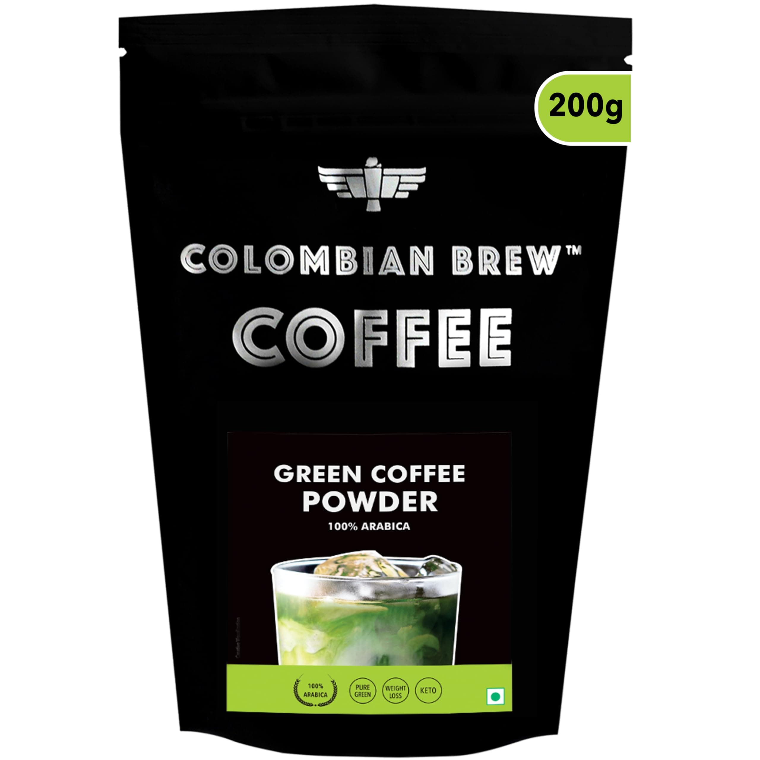 Colombian Brew Coffee, 100% Arabica Green Coffee Powder 200g