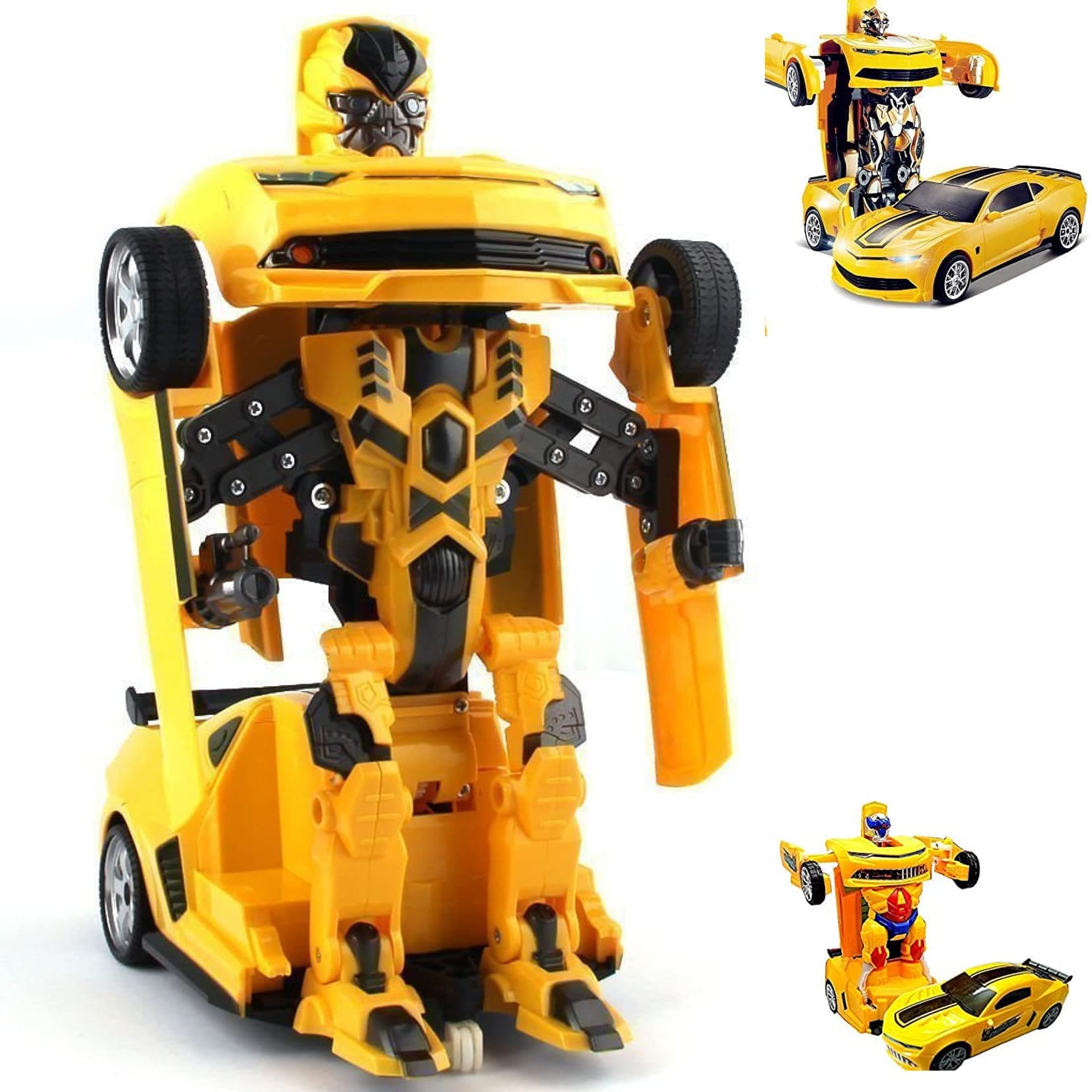 RENIAL® Battery Operated Deformation Robot Auto-Convertible Robot Car Toy for Kids I Yellow