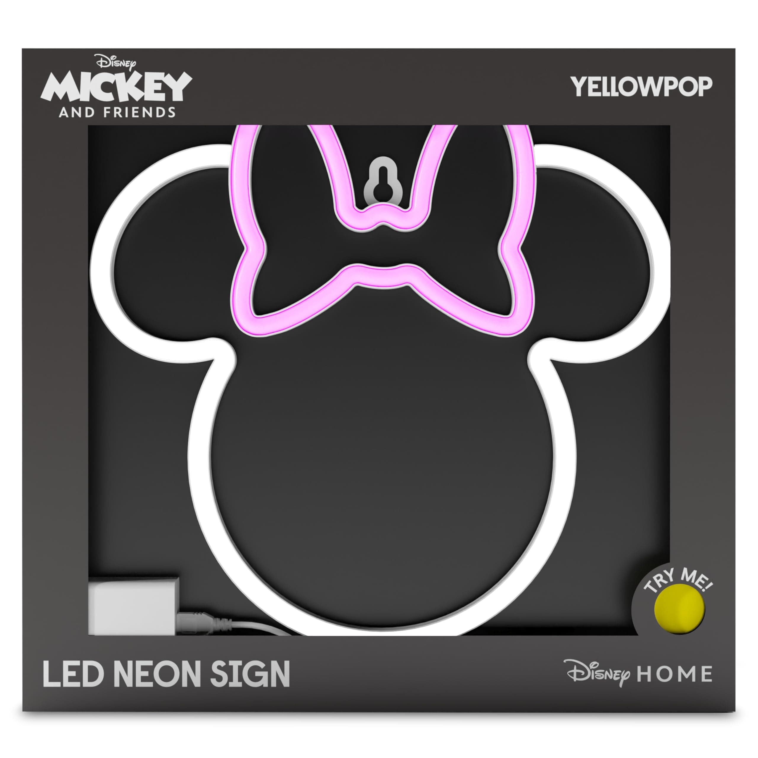 Yellowpop Neon Signs for Wall Decor, Disney Minnie Mouse (Ears) - Energy Efficient LED Neon Lights for Bedroom Wall - Easy to Install Custom Neon Sign & Customizable Light Up Wall Art