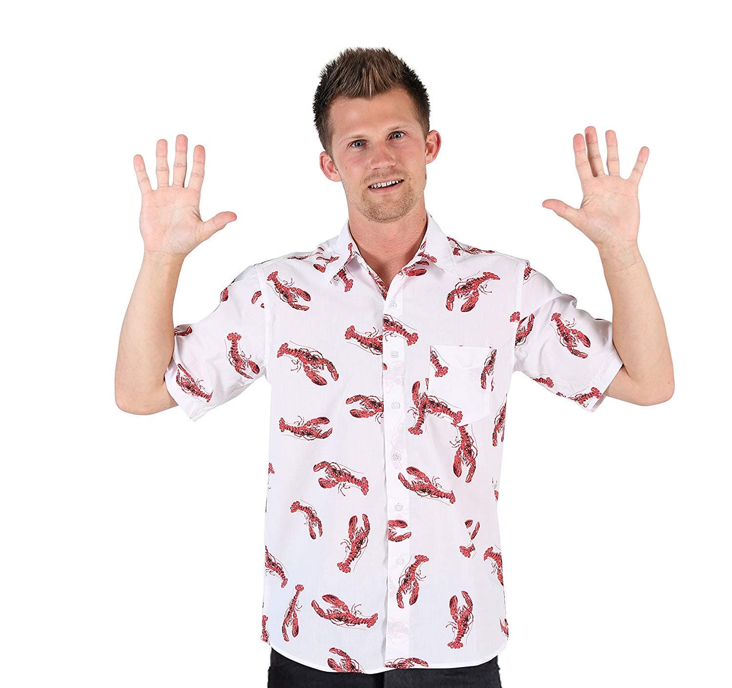 Seinfeld Cosmo Kramer Lobster Button-Up White Shirt [Apparel]