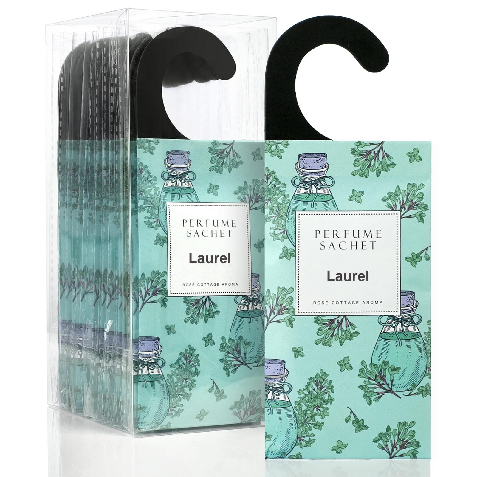 ROSE COTTAGE Large 12 Packs Laurel Flowers Hanging Closet Deodorizer Air Freshener Long Lasting Scented Sachets Smell Goods for House