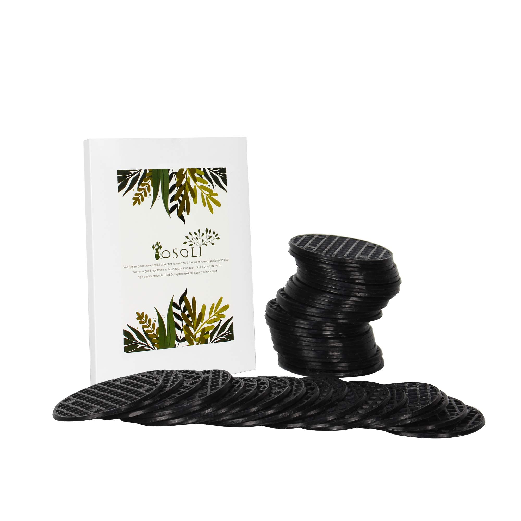 ROSOLI 50 Pack Flower Pot Hole Mesh Pad, 4.5CM/1.8 icnhes Round Ultra Rigid Bonsai Pot Mesh Drainage Screens