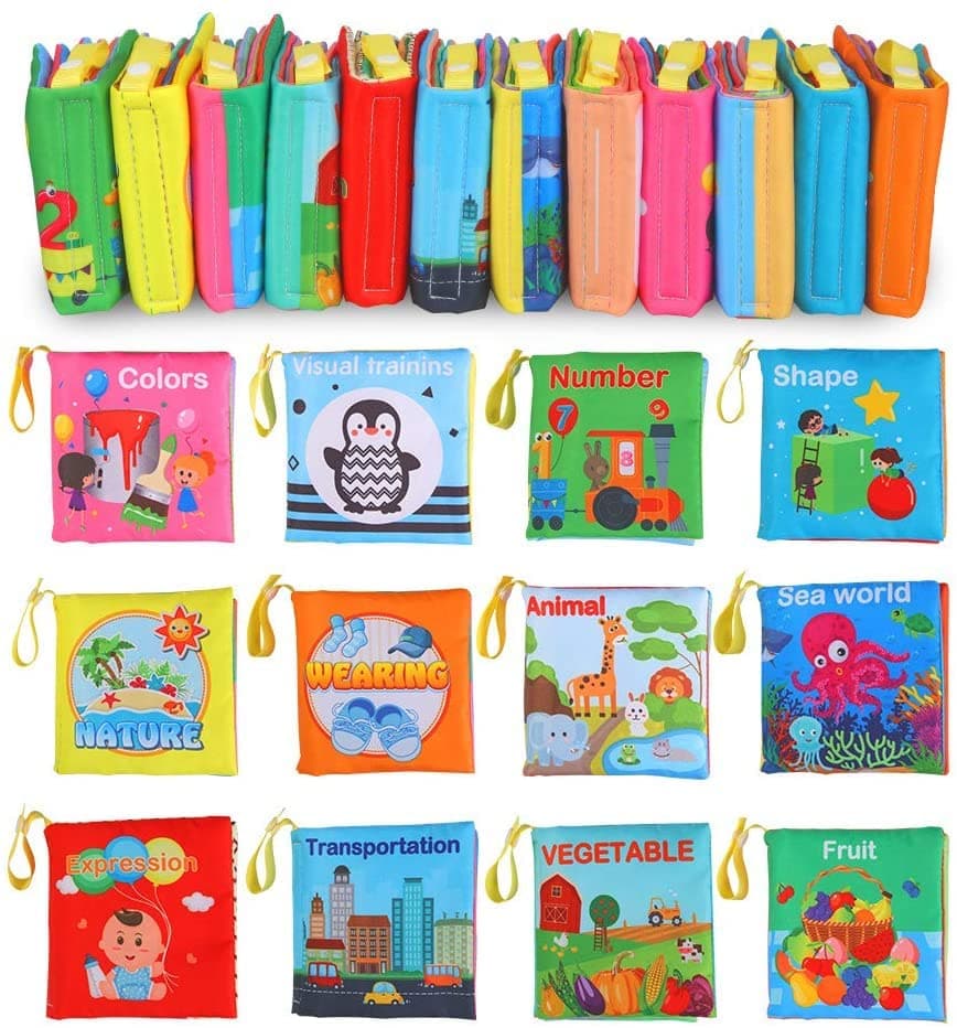 Baby Bath Books, Soft Cloth Books for Babies First Year Gift, Activity Fabric Non-Toxic Crinkle Books, Infants Boys and Girls Early Educational Learning Toys, Perfect for Baby Shower